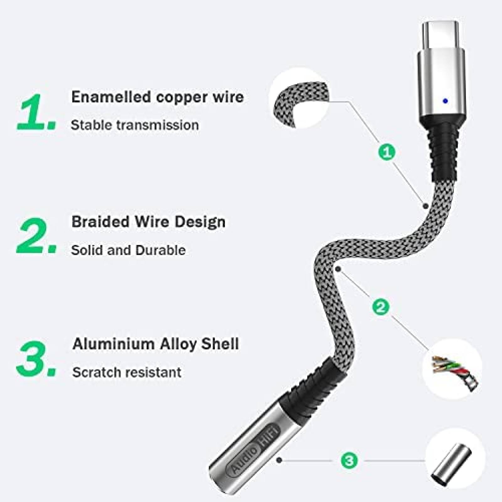 Adaptador de audio YUANBAI USB C para Samsung S21 Ultra S20