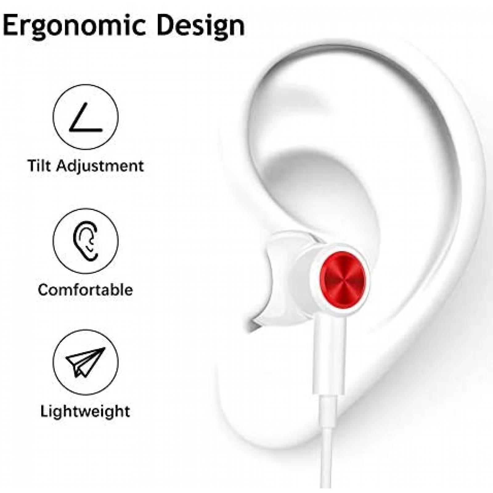 Auriculares ACAGET Con Cable Para iPhone 6s -Blanco