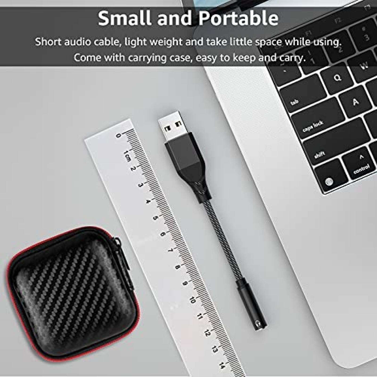 Adaptador APETOO Audio USB a Conector Auxiliar 3.5mm -Negro