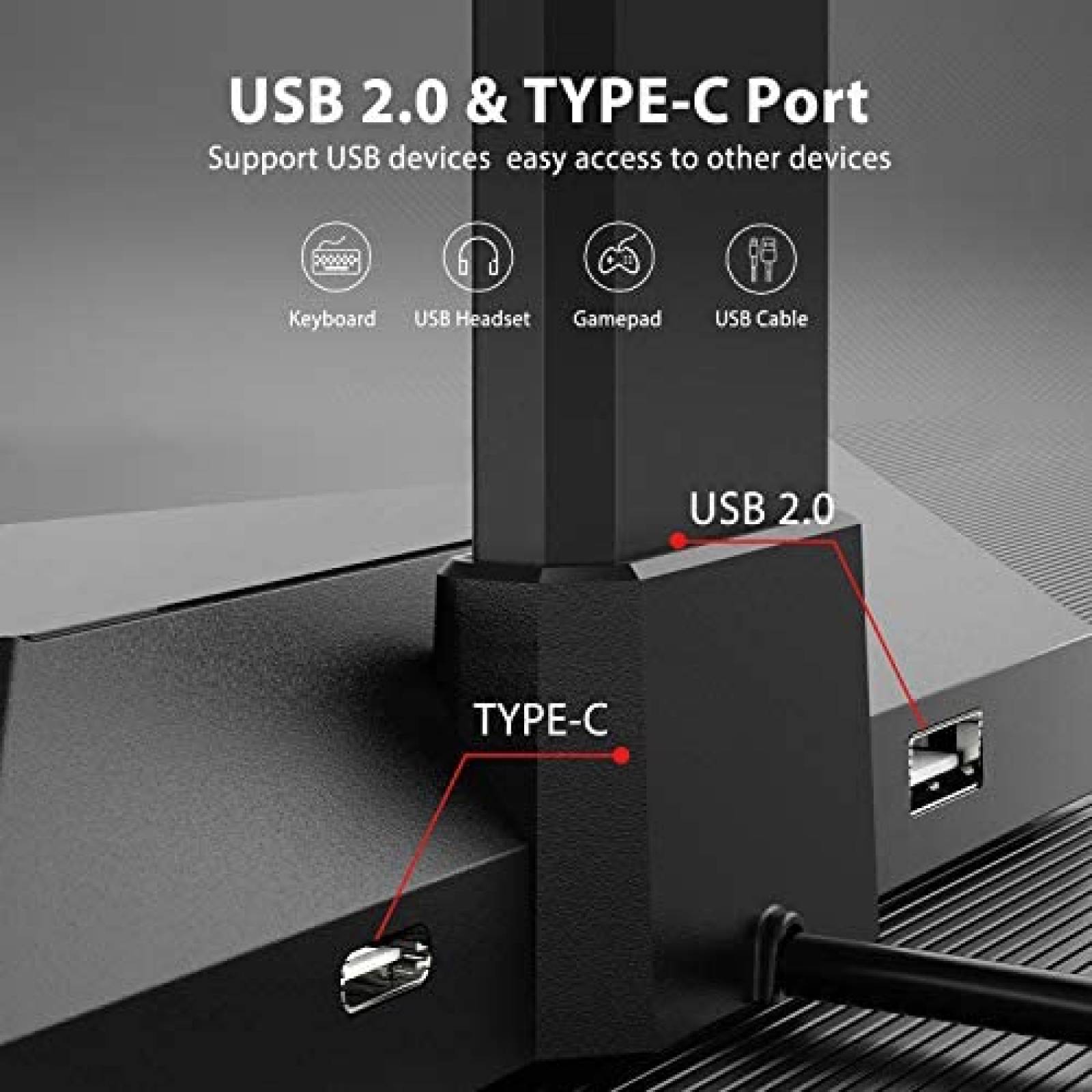 Soporte para Audifonos APPHOME Luces RGB USB 2.0 -Negro