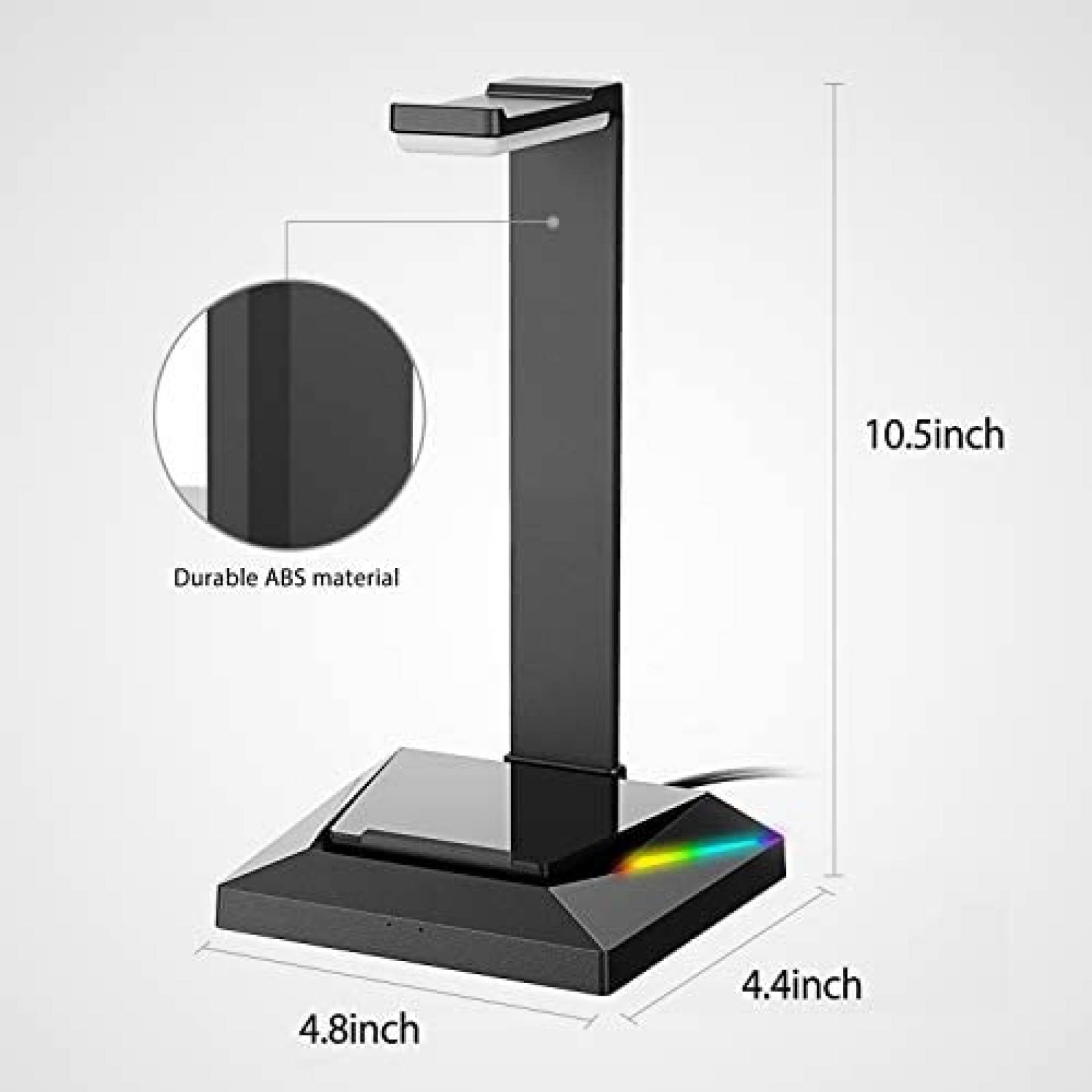Soporte para Audifonos APPHOME Luces RGB USB 2.0 -Negro
