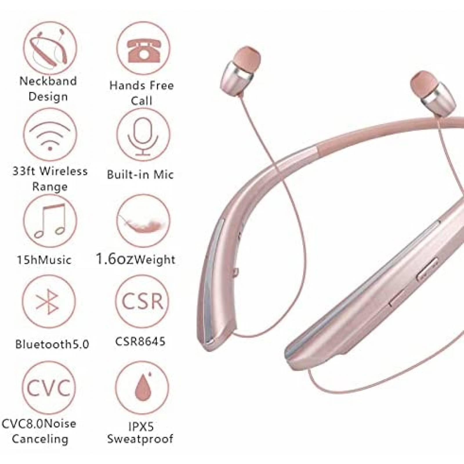 Auriculares APPINESSEY Inalambrico Con Cancelacion de Ruido