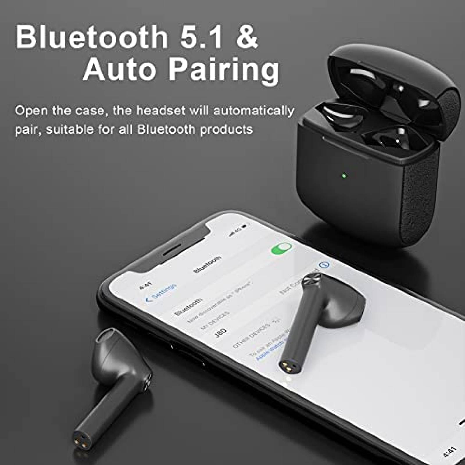 Audifonos inalambricos BJ a prueba de agua Ipx5 -Negro