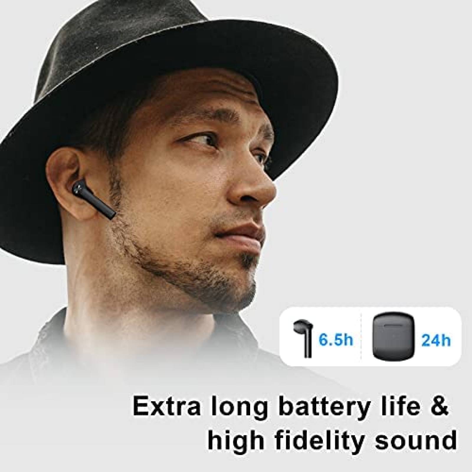 Audifonos inalambricos BJ a prueba de agua Ipx5 -Negro