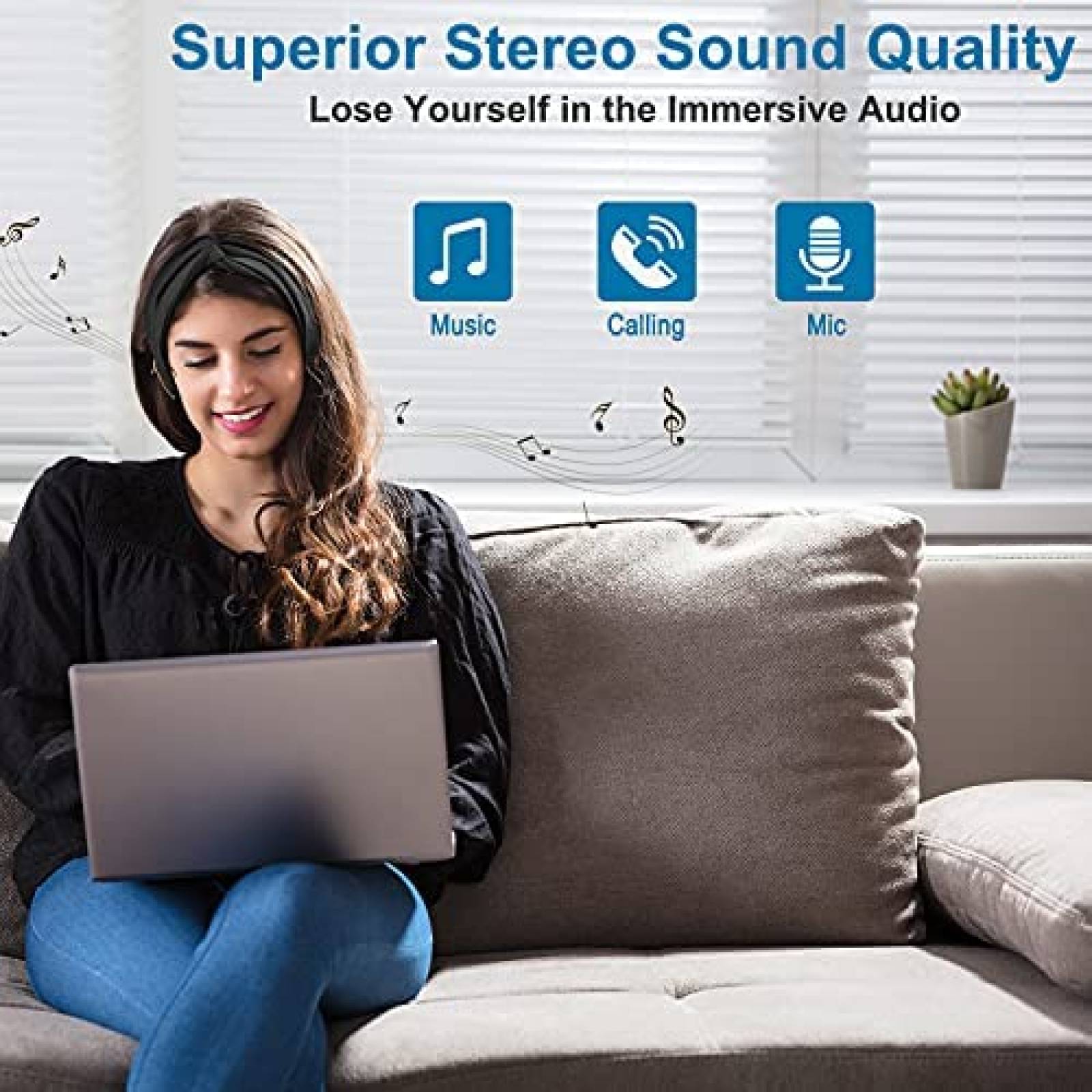 Banda de Cabeza BULYPAZY con Audifonos Bluetooth -Negro