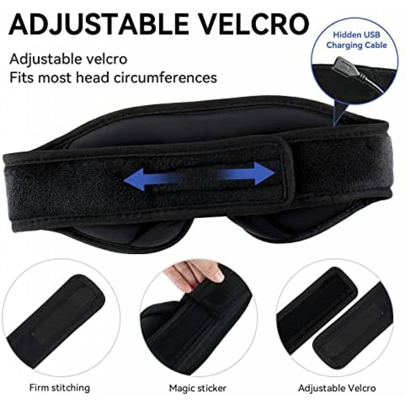 Antifaz CUPAN Para Dormir Con Auriculares Inalambricos-Negro