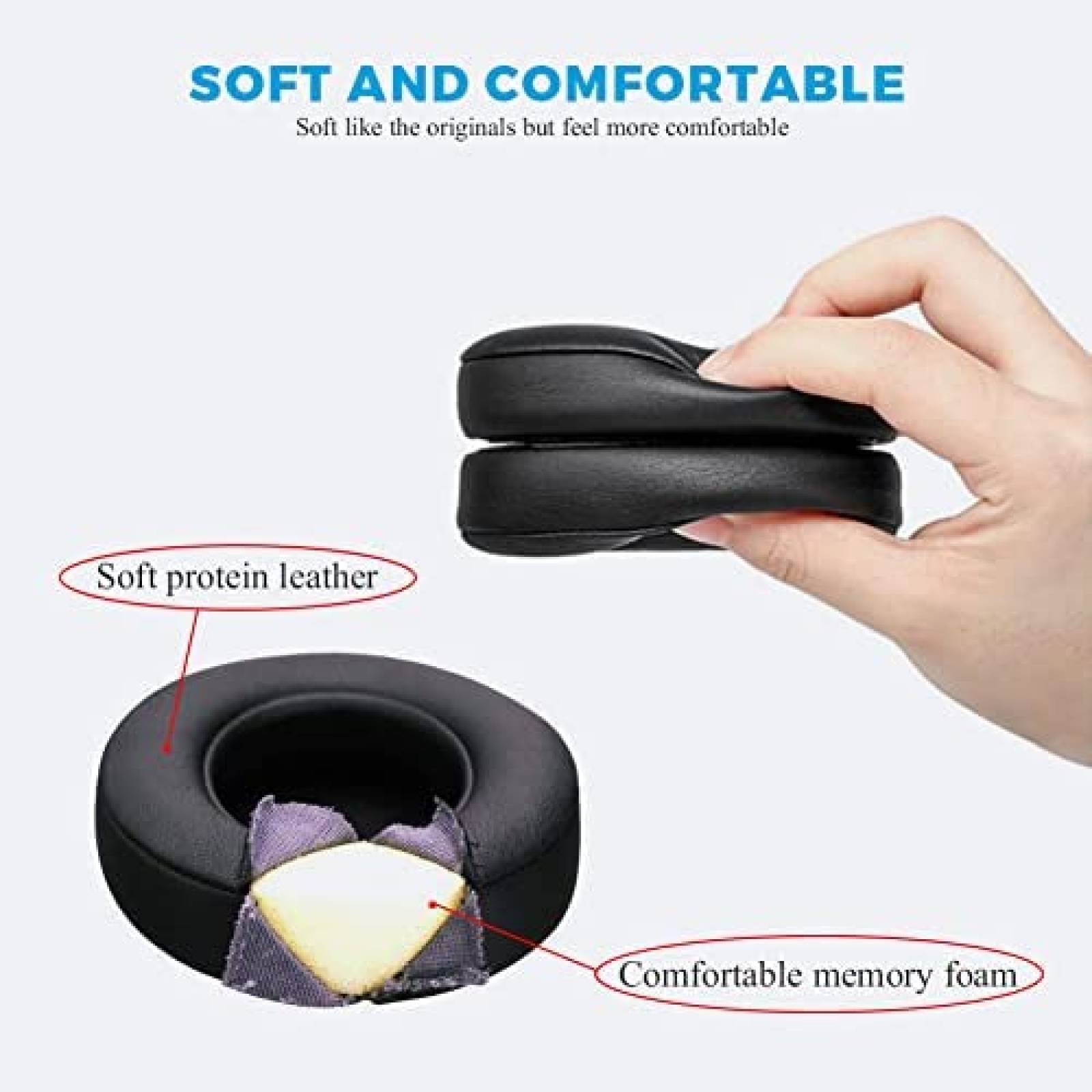 Almohadillas para Beats Studio 3 Esen sobre el oido -Negro