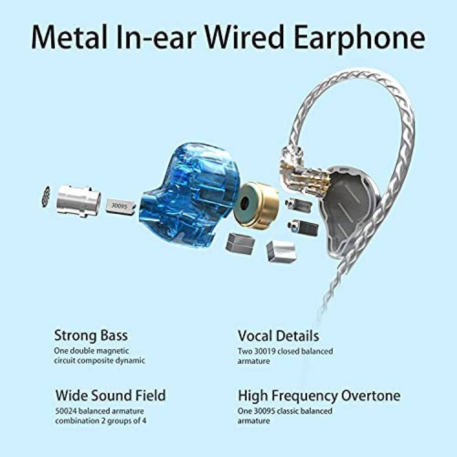 Audifonos G.K KZ Zax de Diafragma PEK 10 mm -Negro