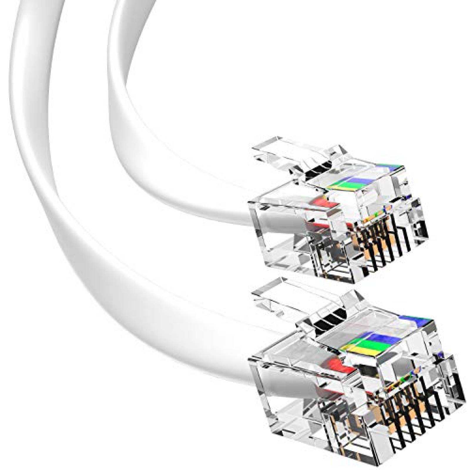 Cable de telefono fijo G-PLUG RJ11 50 pies 4 pines -Blanco
