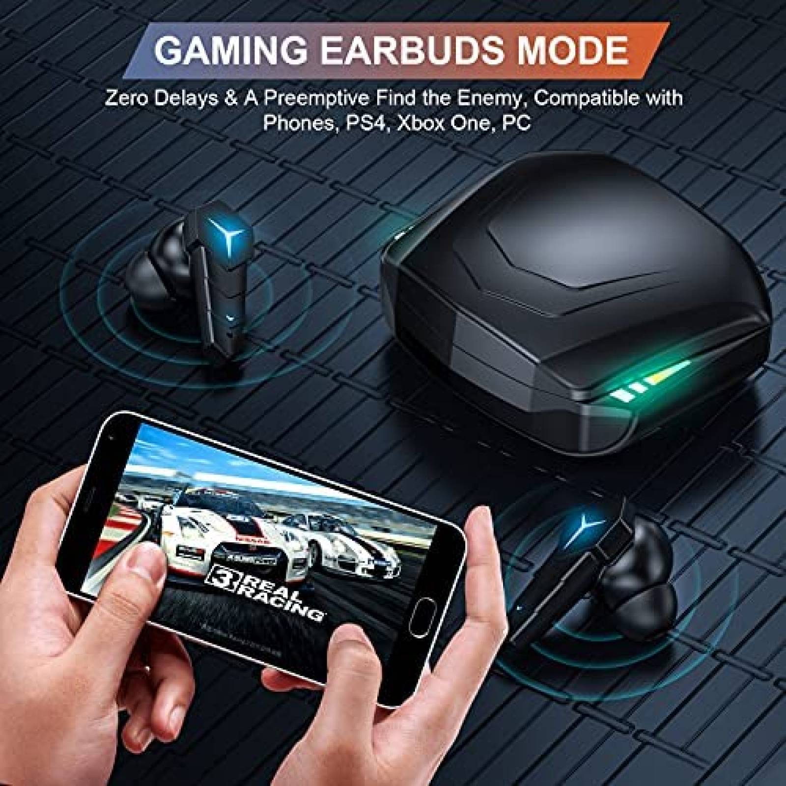 Auriculares Kingstar inalambricos gamer Bluetooth -Negro