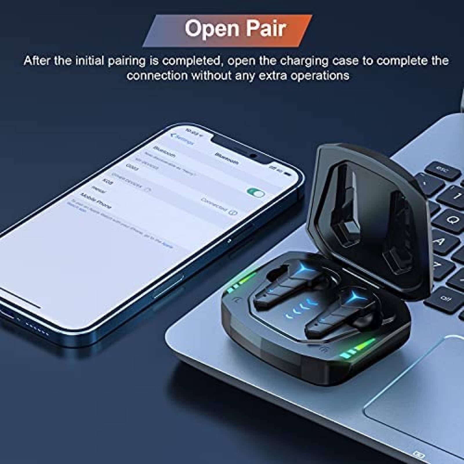 Auriculares Kingstar inalambricos gamer Bluetooth -Negro