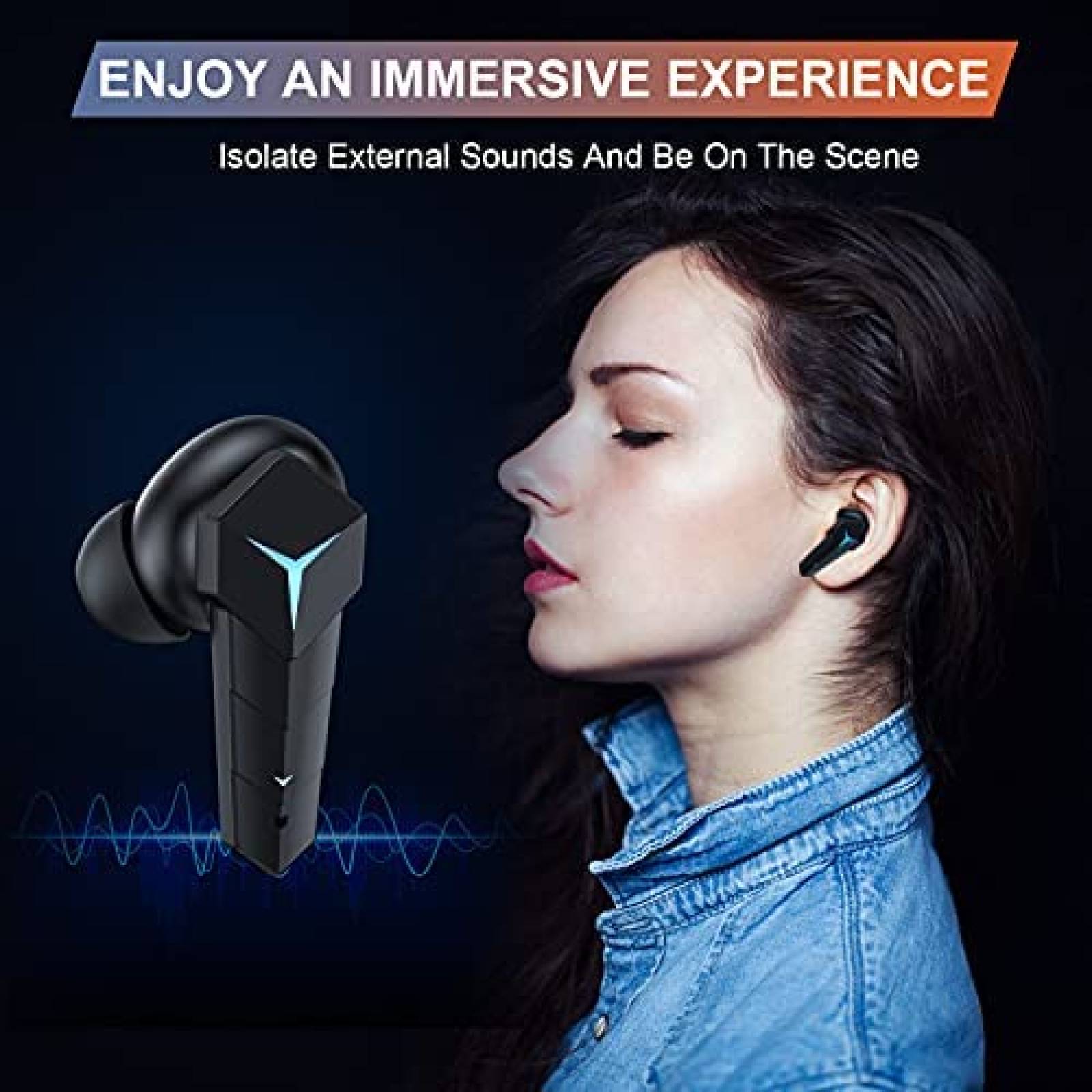 Auriculares Kingstar inalambricos gamer Bluetooth -Negro