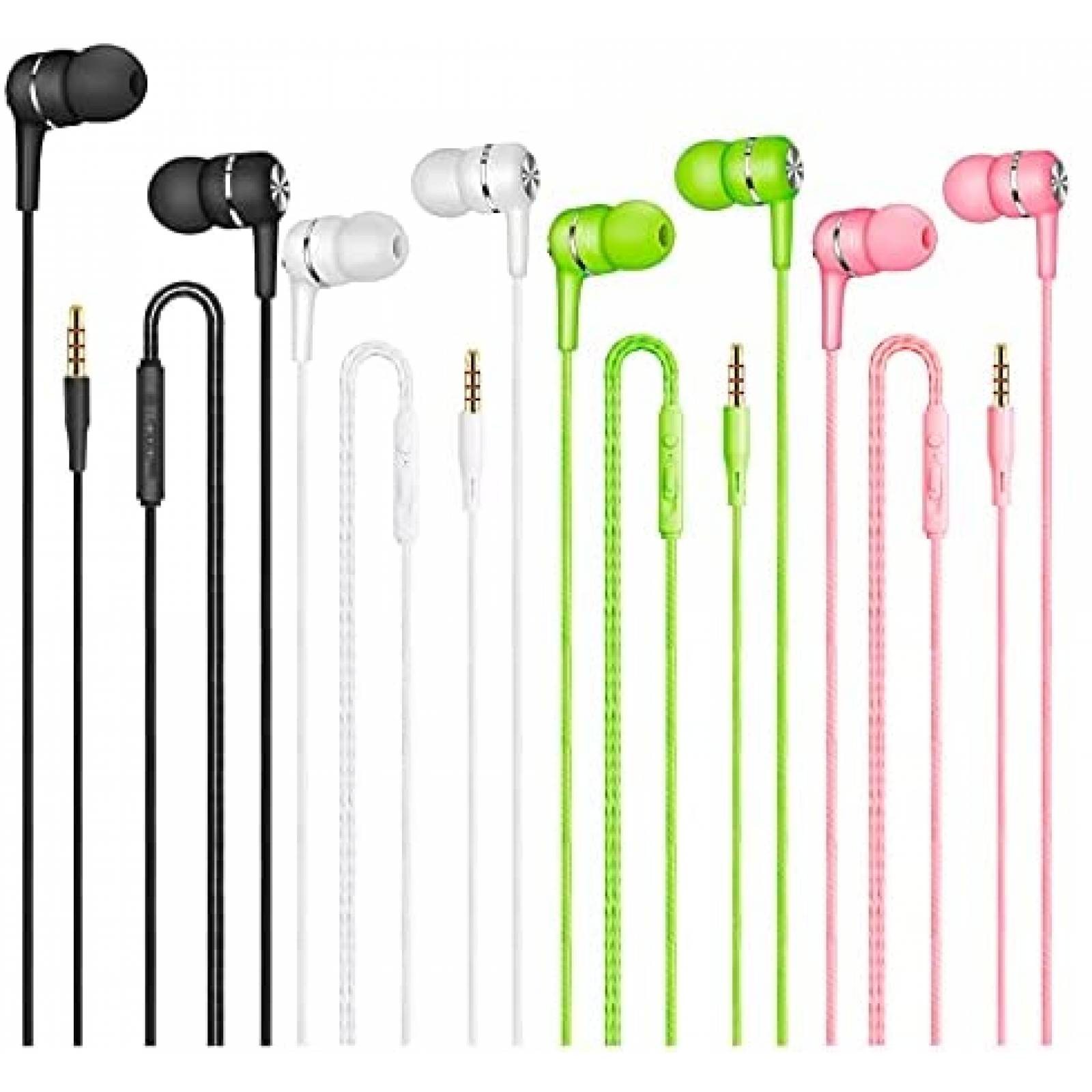 Auriculares KULIANHUI 3.5mm 4 Pzs -Negro/Verde/Rosa/Blanco