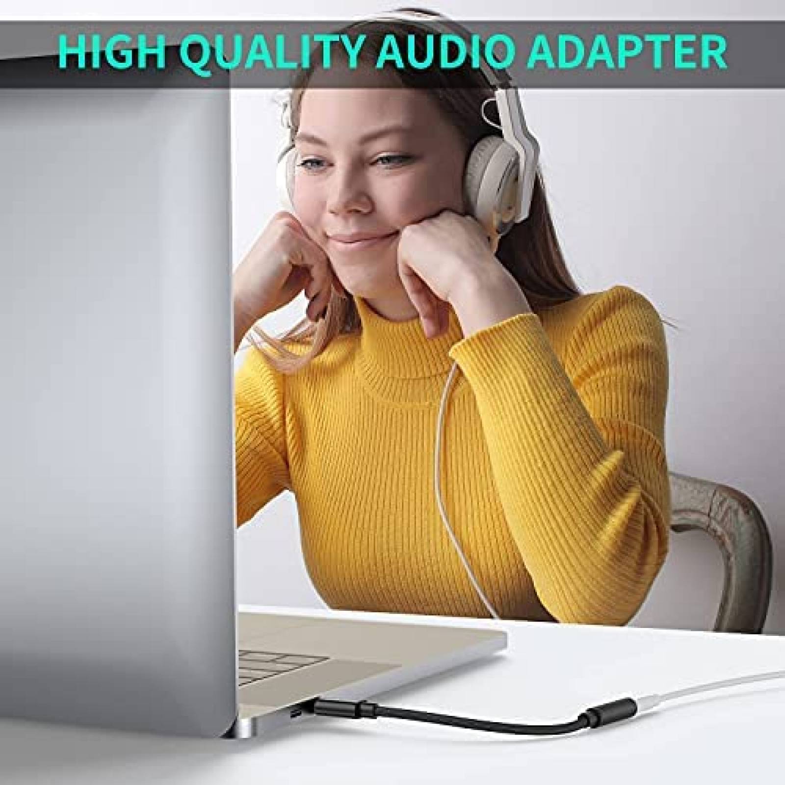 Adaptador de auriculares USB-C a 0.138 in, USB C (DAC+Hi-Res