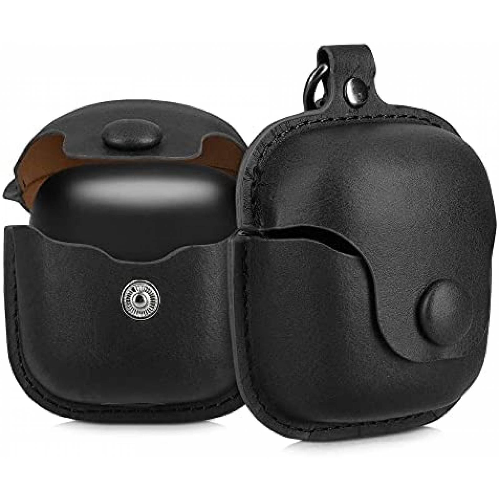 Funda de Piel kwmobile para Audifonos JBL Tune 220TWS -Negro