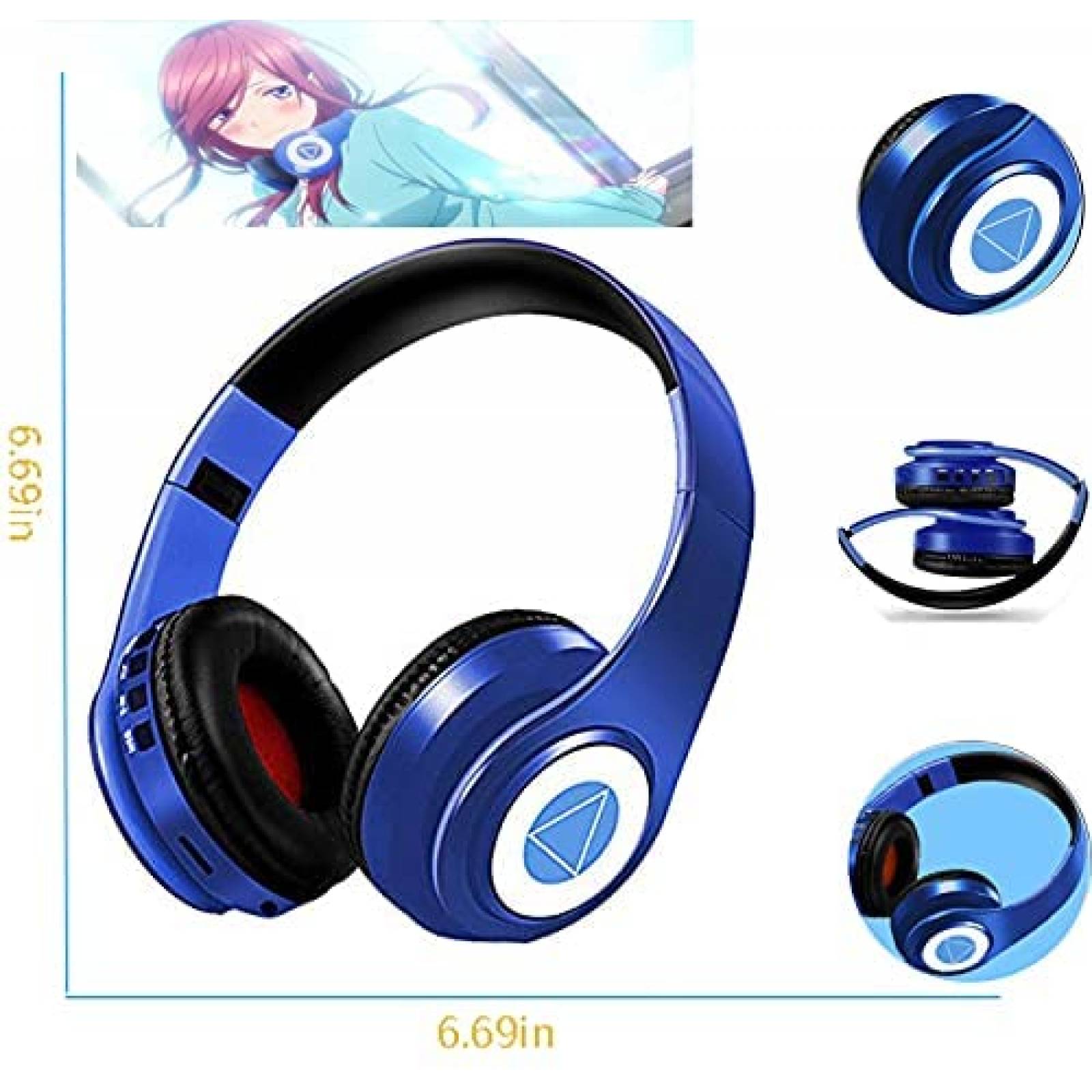 Audifonos de Diadema LFGKeng Nakano Miku Bluetooth -Azul