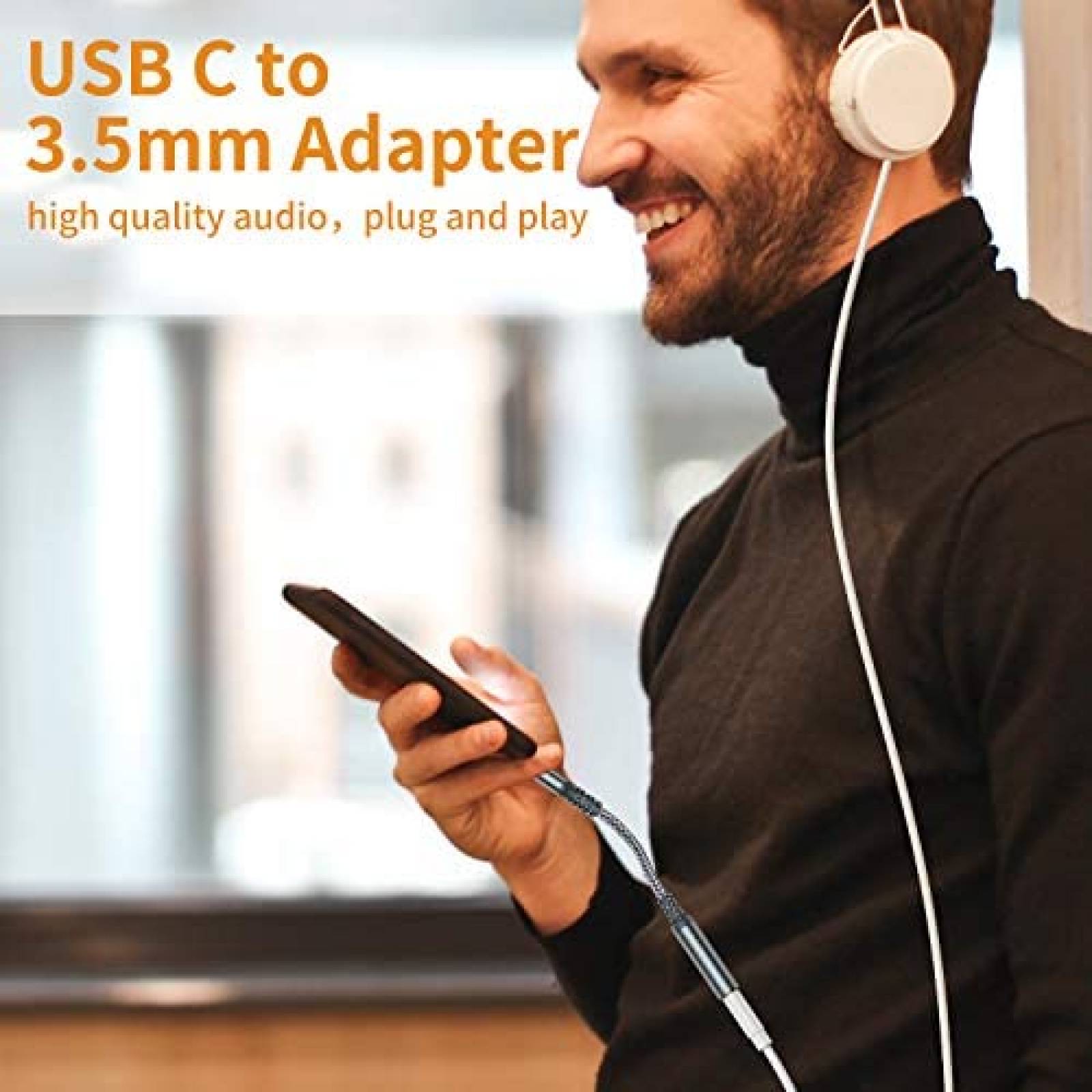 Cable Adaptador MCSPER USB Tipo C a 3.5mm Hembra -Gris