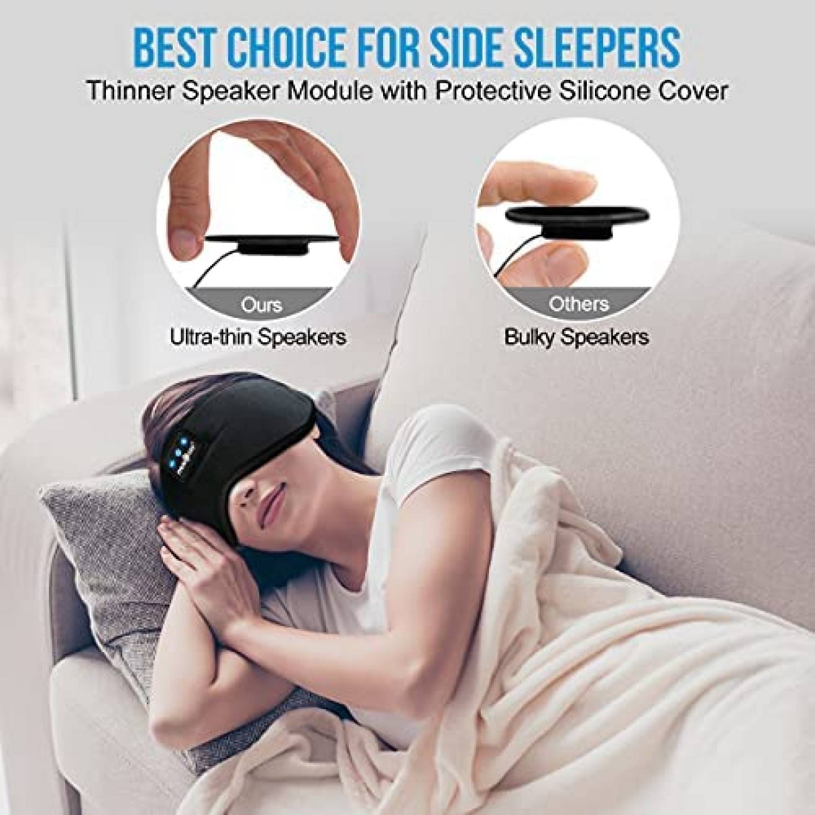 MUSICOZY Auriculares para Dormir con Bluetooth inalámbricos
