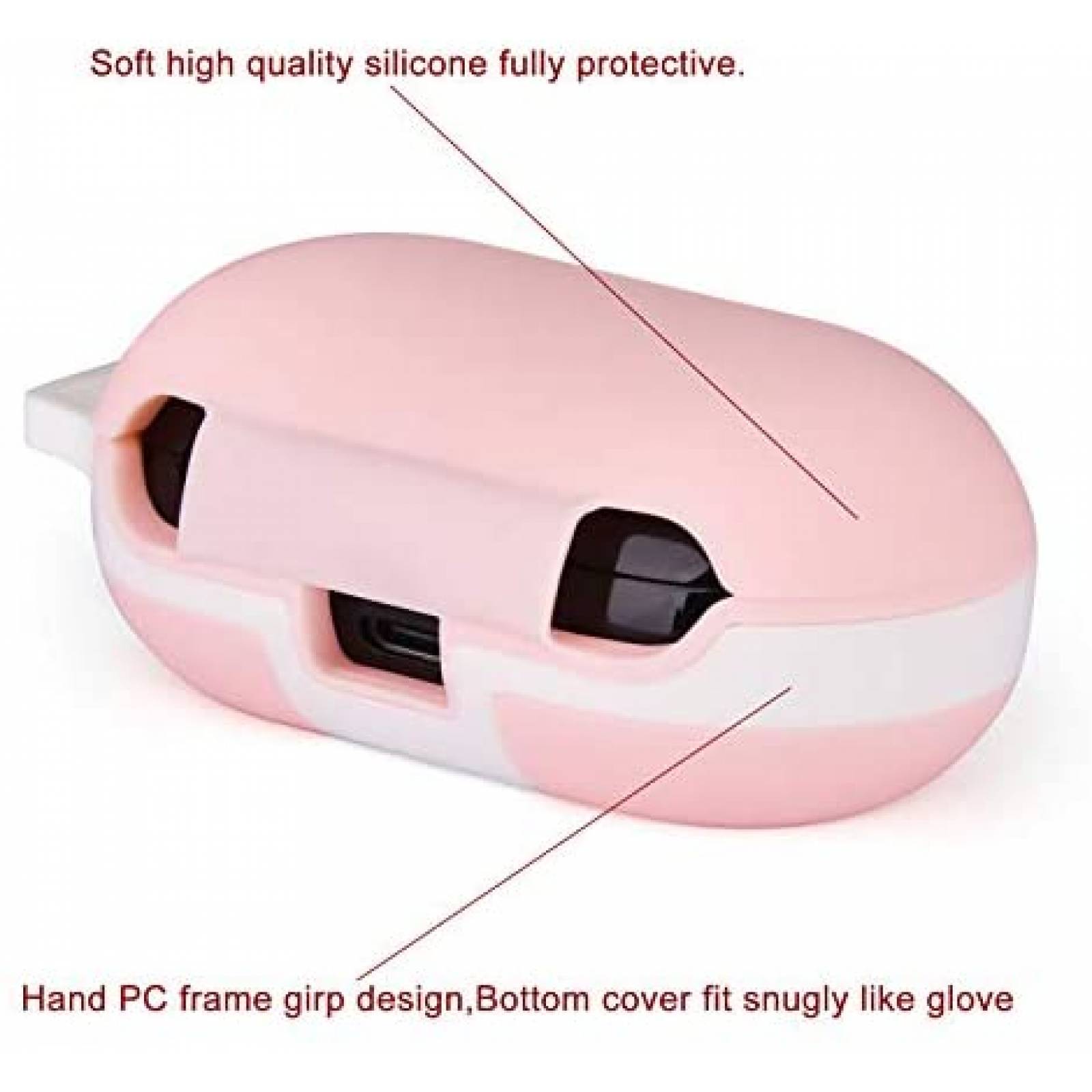 Funda OLEBAND con Llavero para Audifonos Galaxy Buds -Rosa