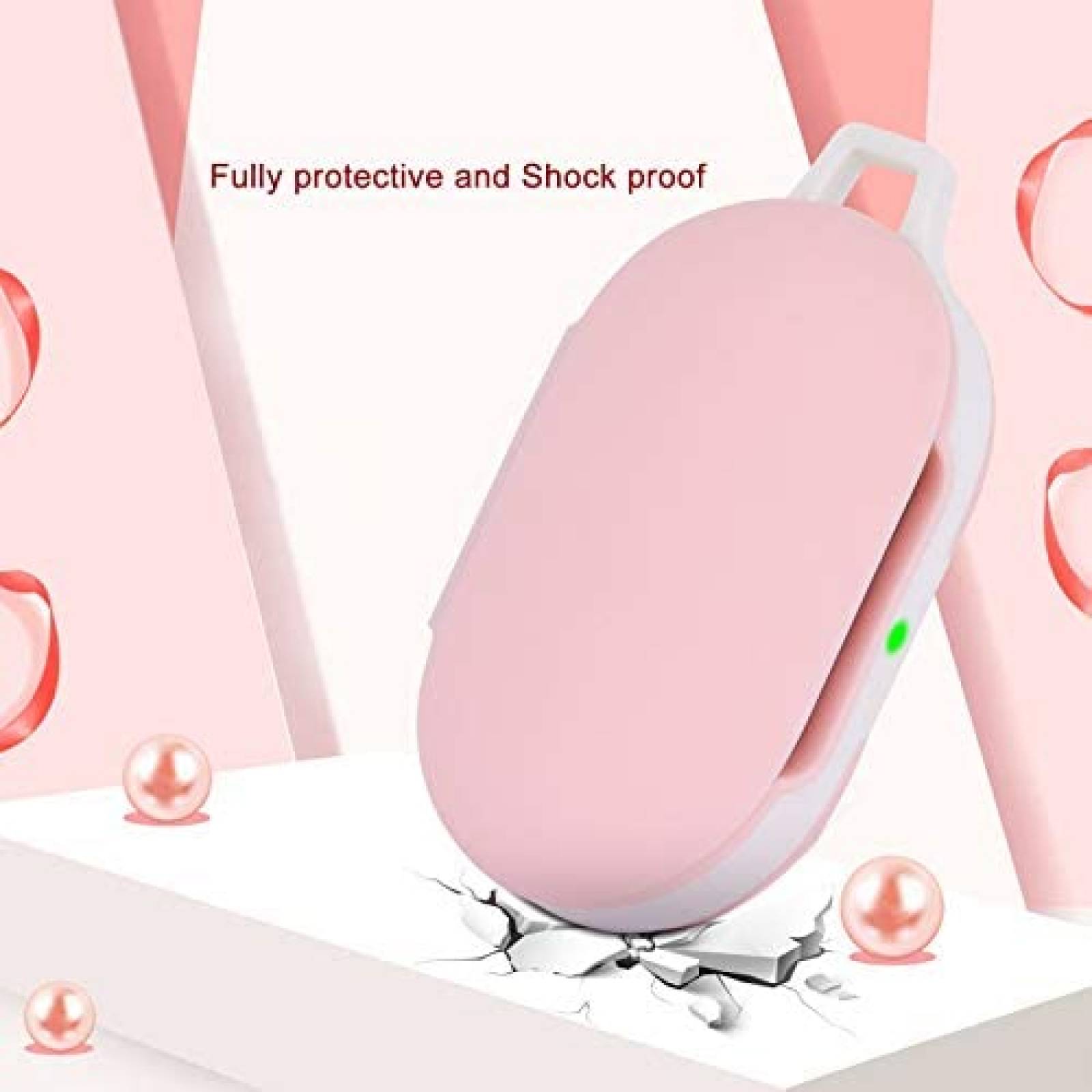 Funda OLEBAND con Llavero para Audifonos Galaxy Buds -Rosa