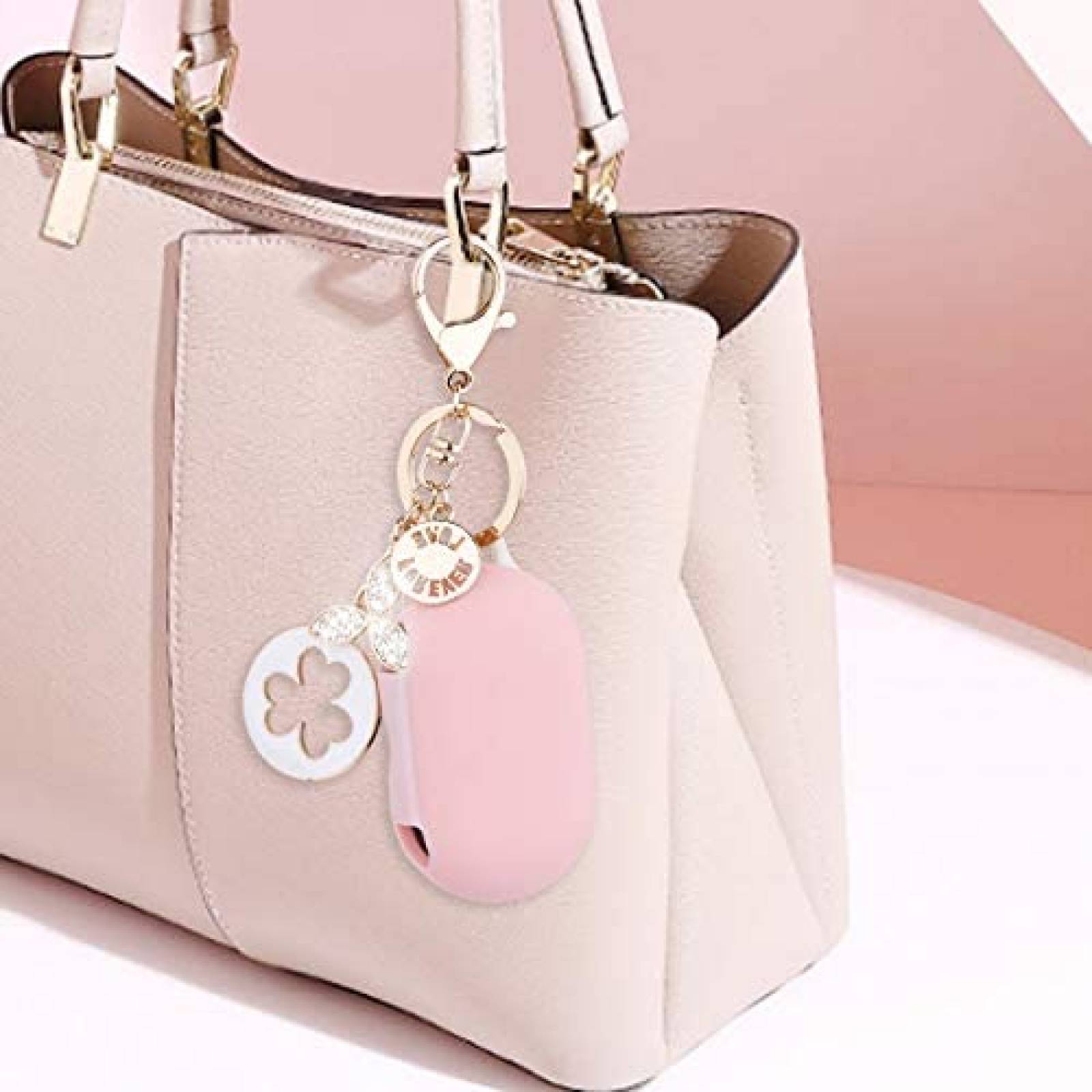 Funda OLEBAND con Llavero para Audifonos Galaxy Buds -Rosa