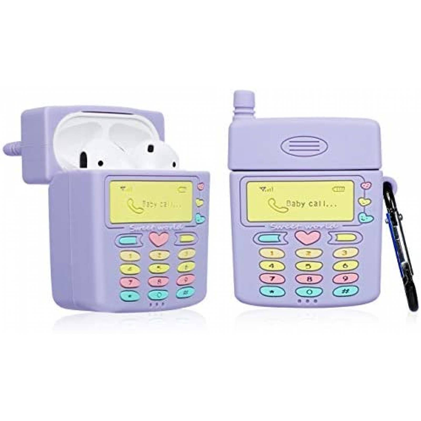 Funda para Airpod 2/1 Oqplog 3D de silicona -Morado