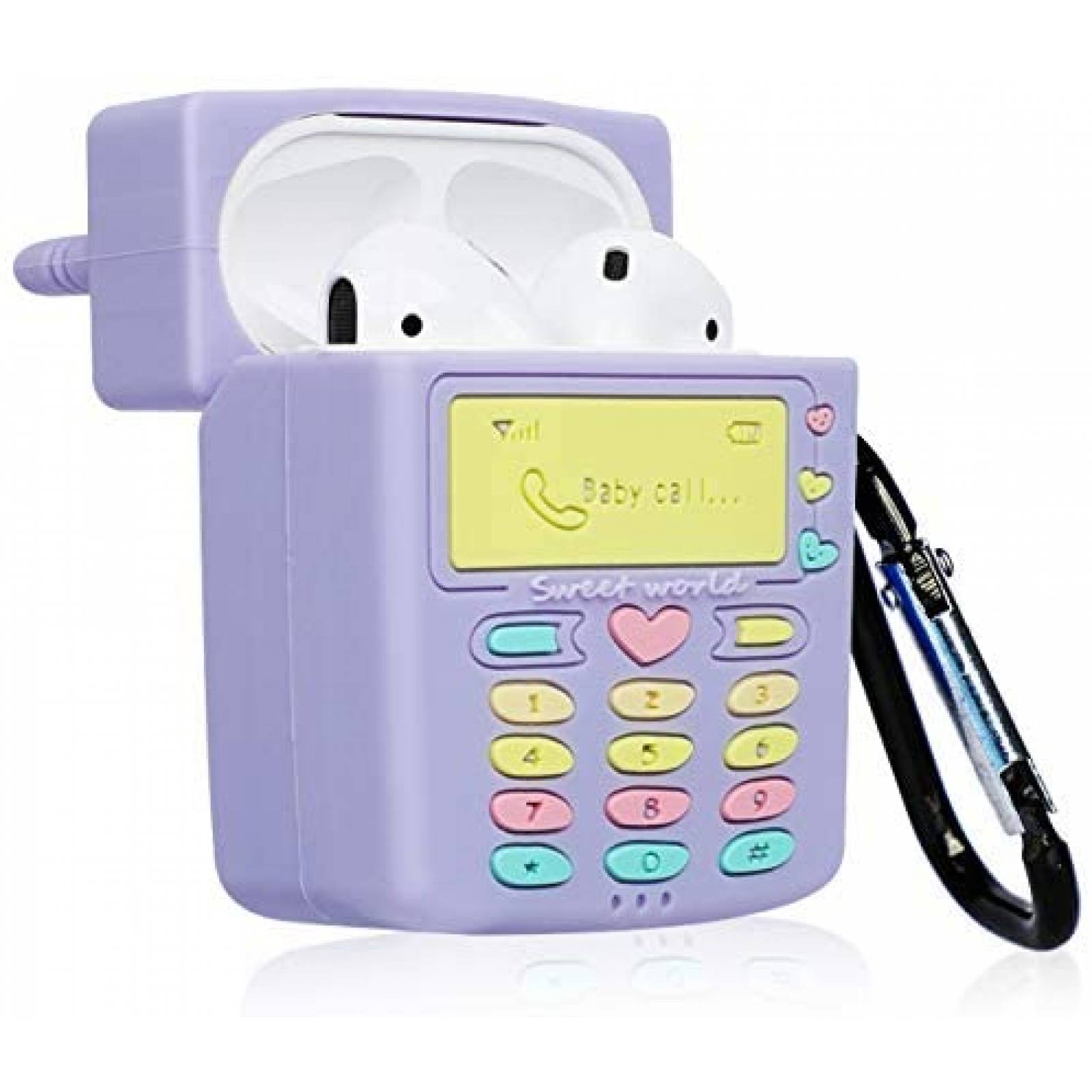 Funda para Airpod 2/1 Oqplog 3D de silicona -Morado