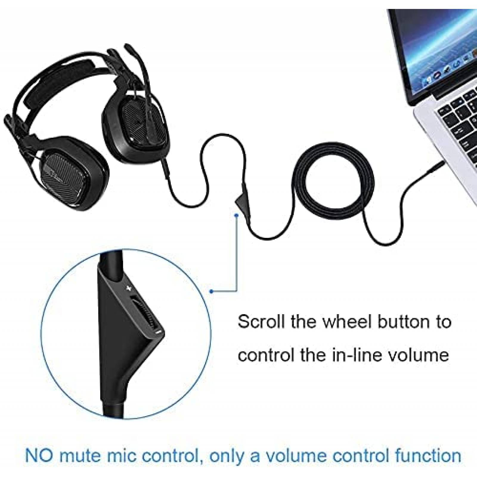 Cable de audio para audifonos A10 SAMERIVER 6FT -Negro