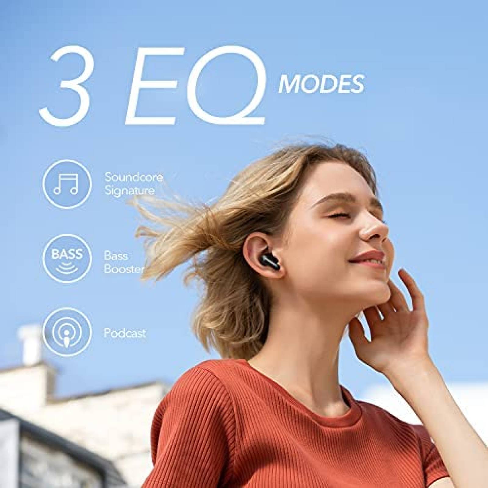 Audifonos Bluetooth Soundcore con Estuche Cargador