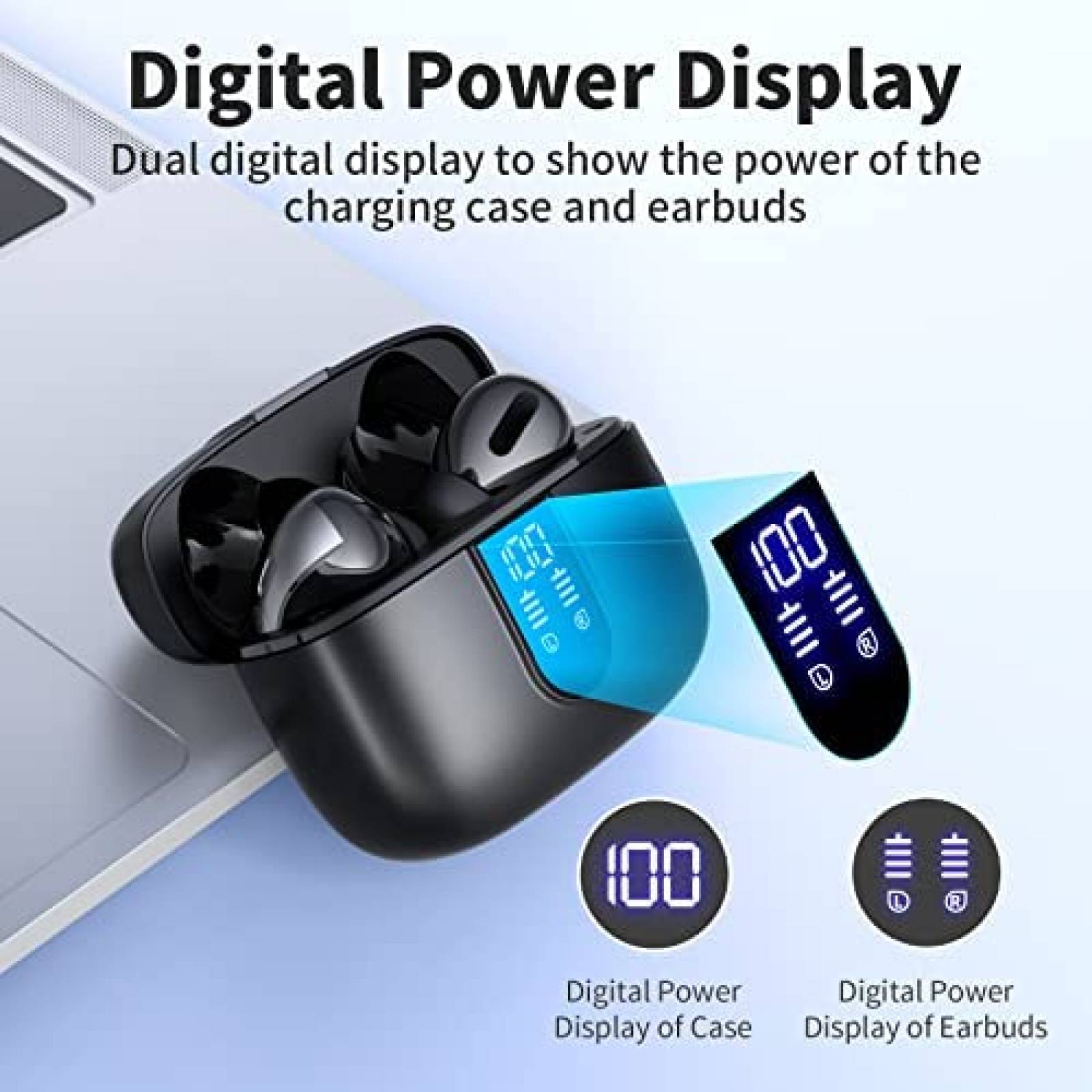 Audifonos Bluetooth TAGRY con Estuche Cargador -Gris