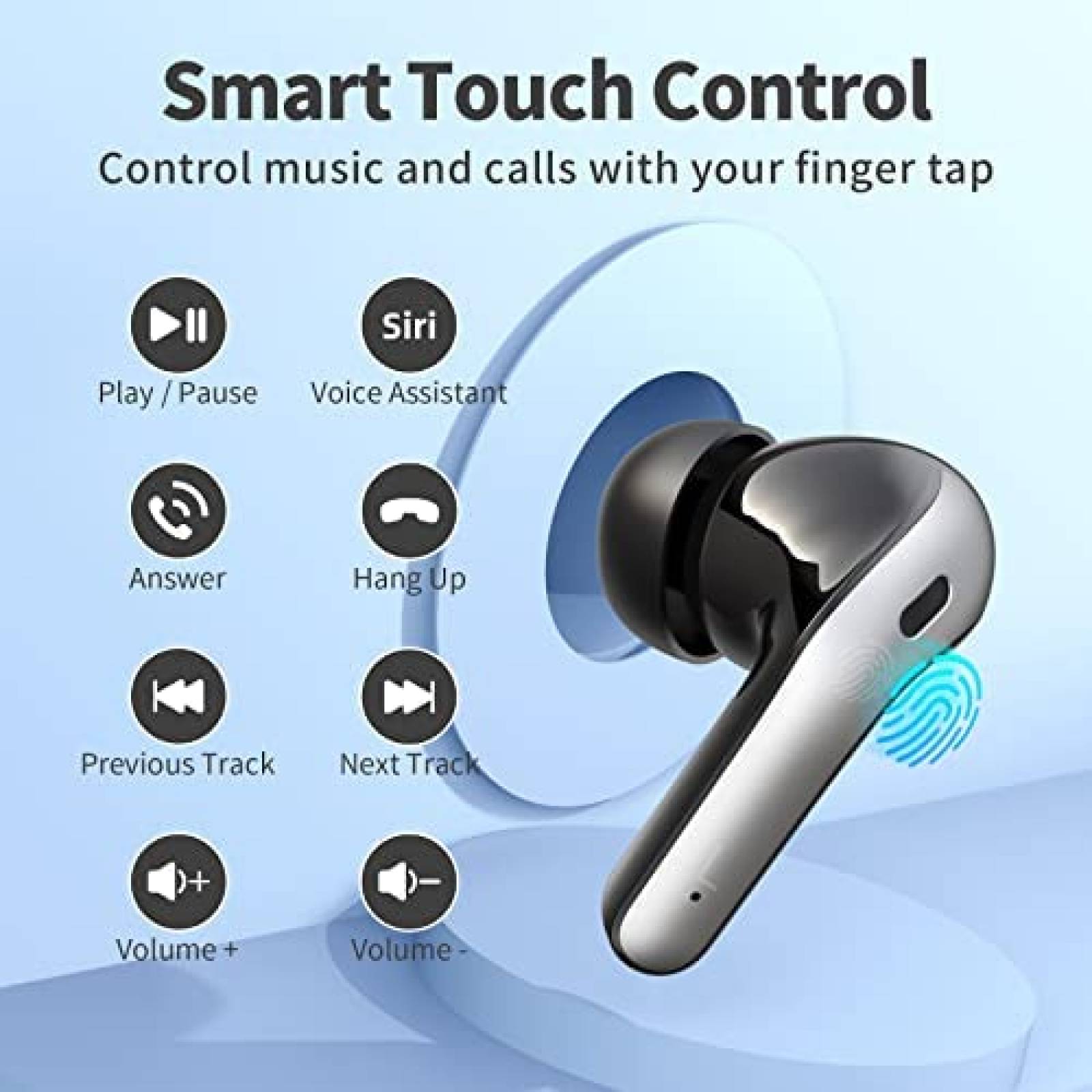 Audifonos Bluetooth TAGRY con Estuche Cargador -Gris