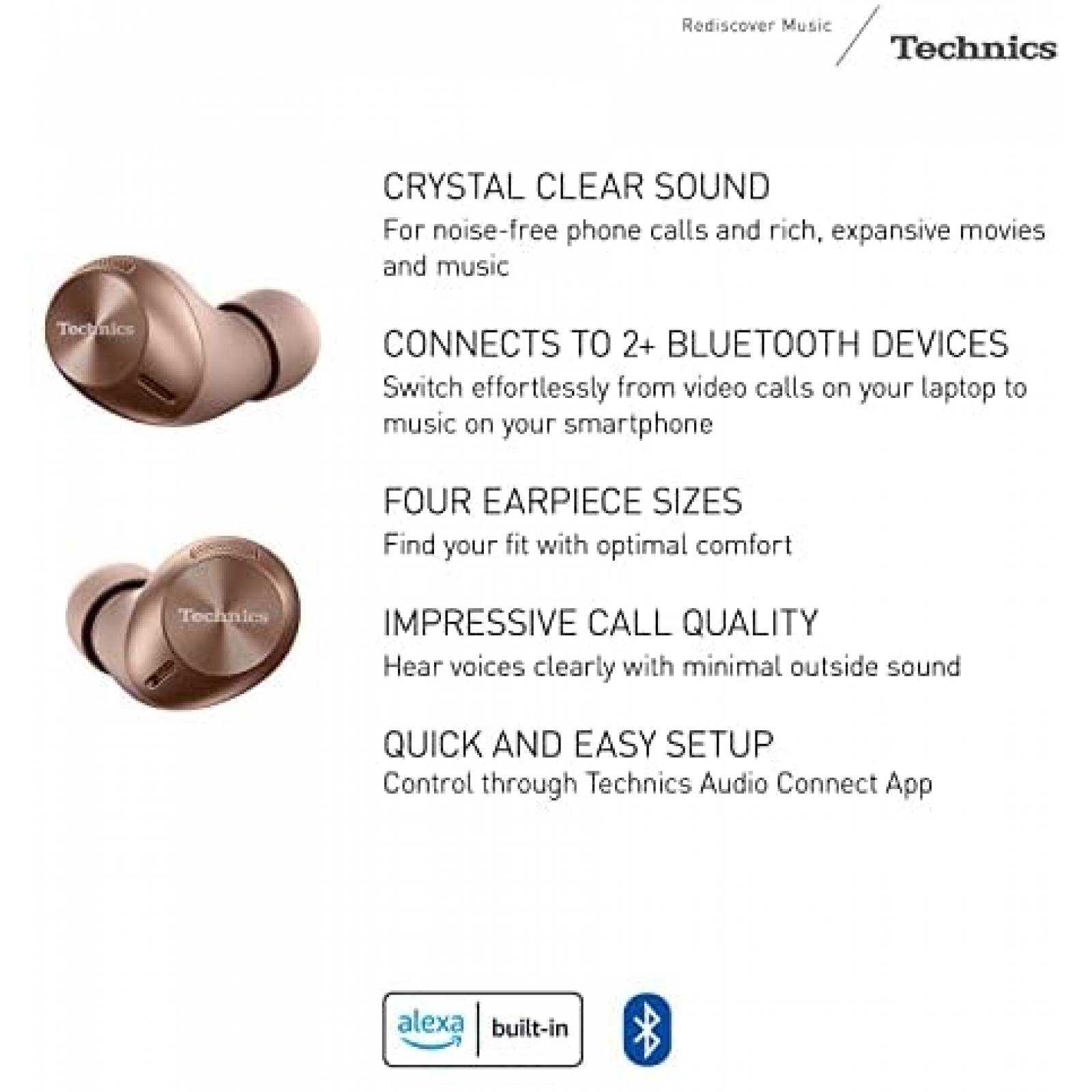 Audifonos Technics Inalambricos Bluetooth Sonido Nitido