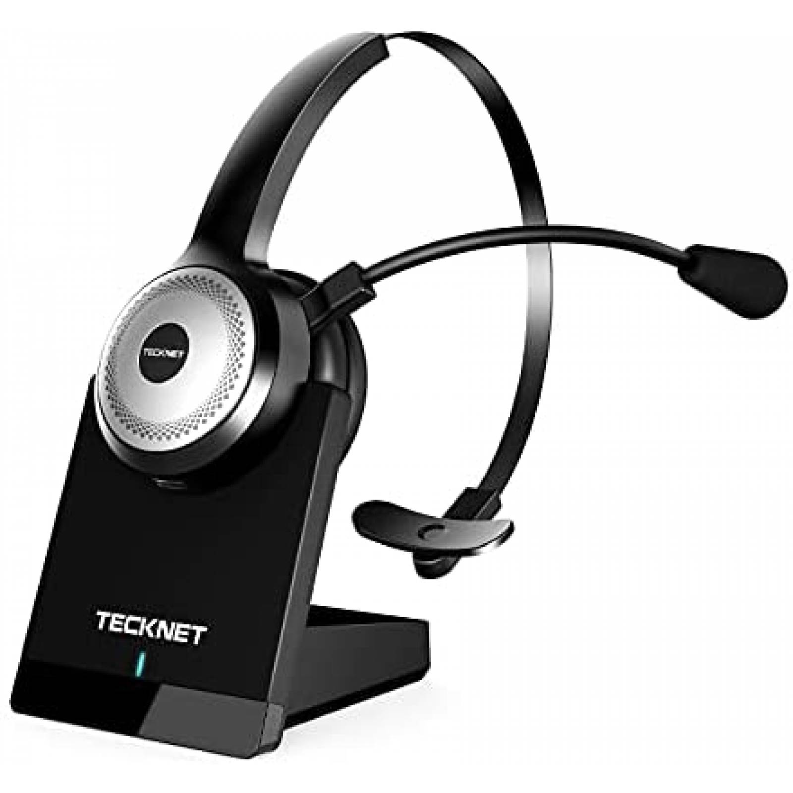 Headset de Oficina TECKNET Bluetooth 5.0 Retractil -Negro