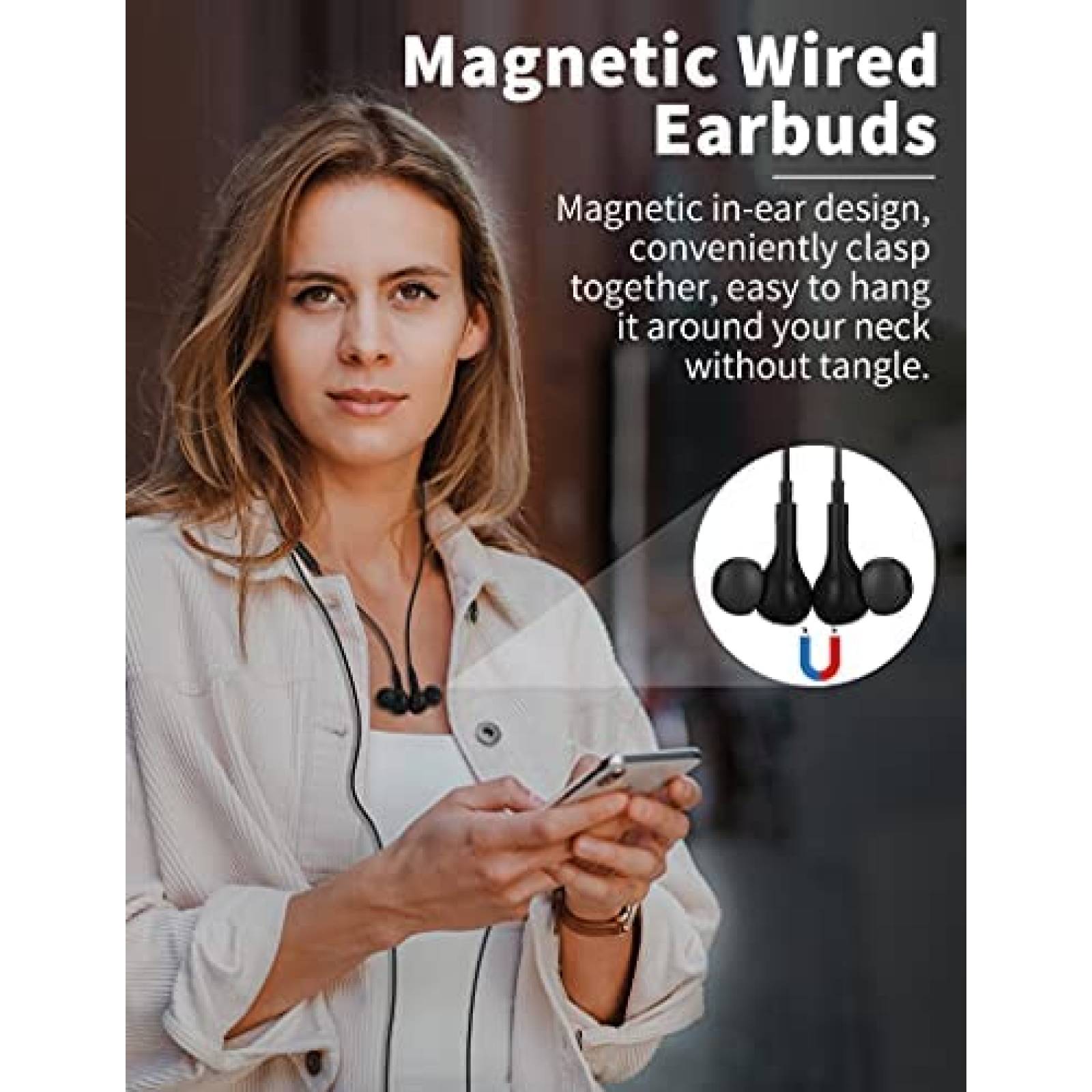 Auriculares TITACUTE USB C para Samsung S21 S20 FE -Negro