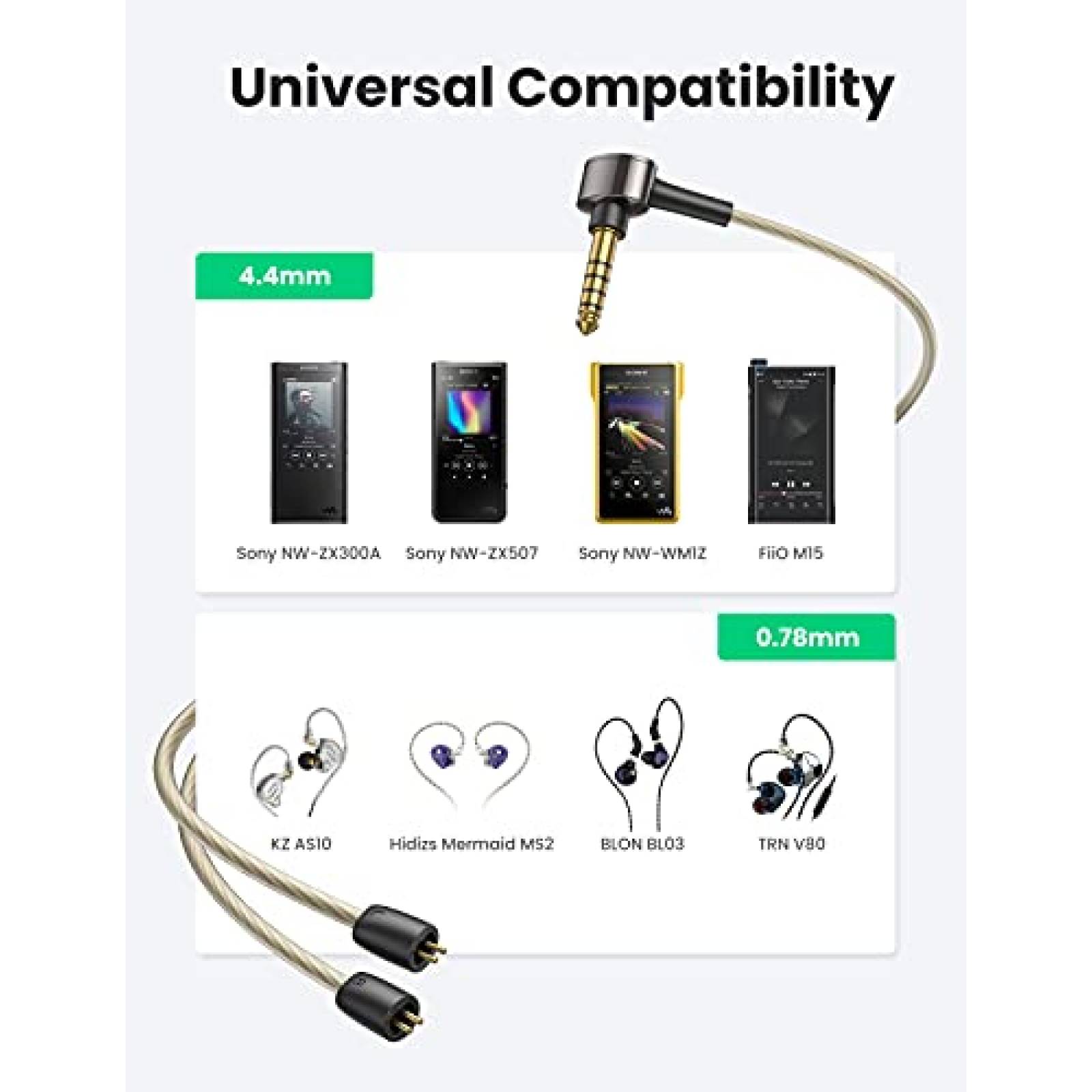 Cable de Reemplazo UGREEN Entrada 4.4MM para Audifonos