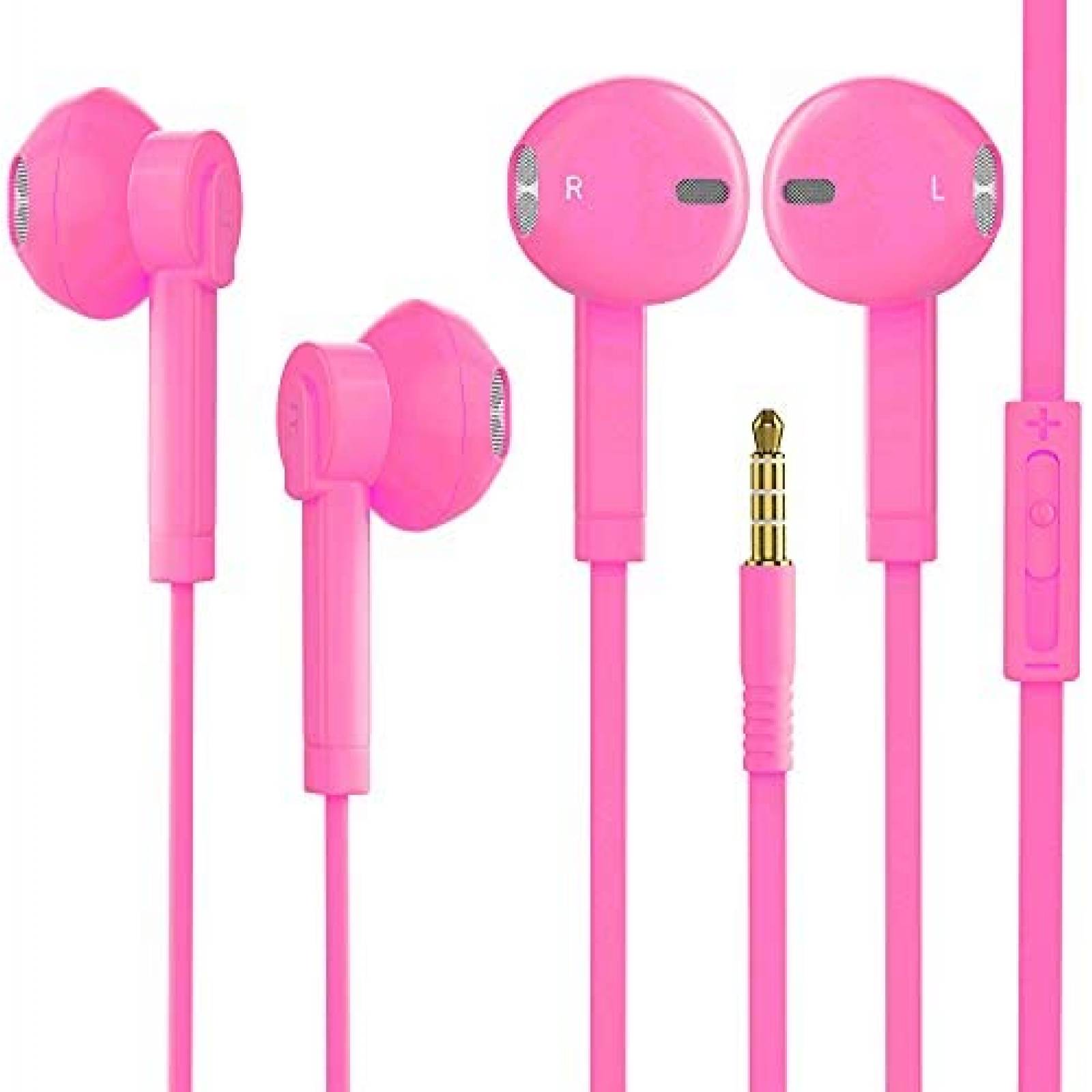 Auriculares V-8 2 unidades con microfono In Ear -Rosa