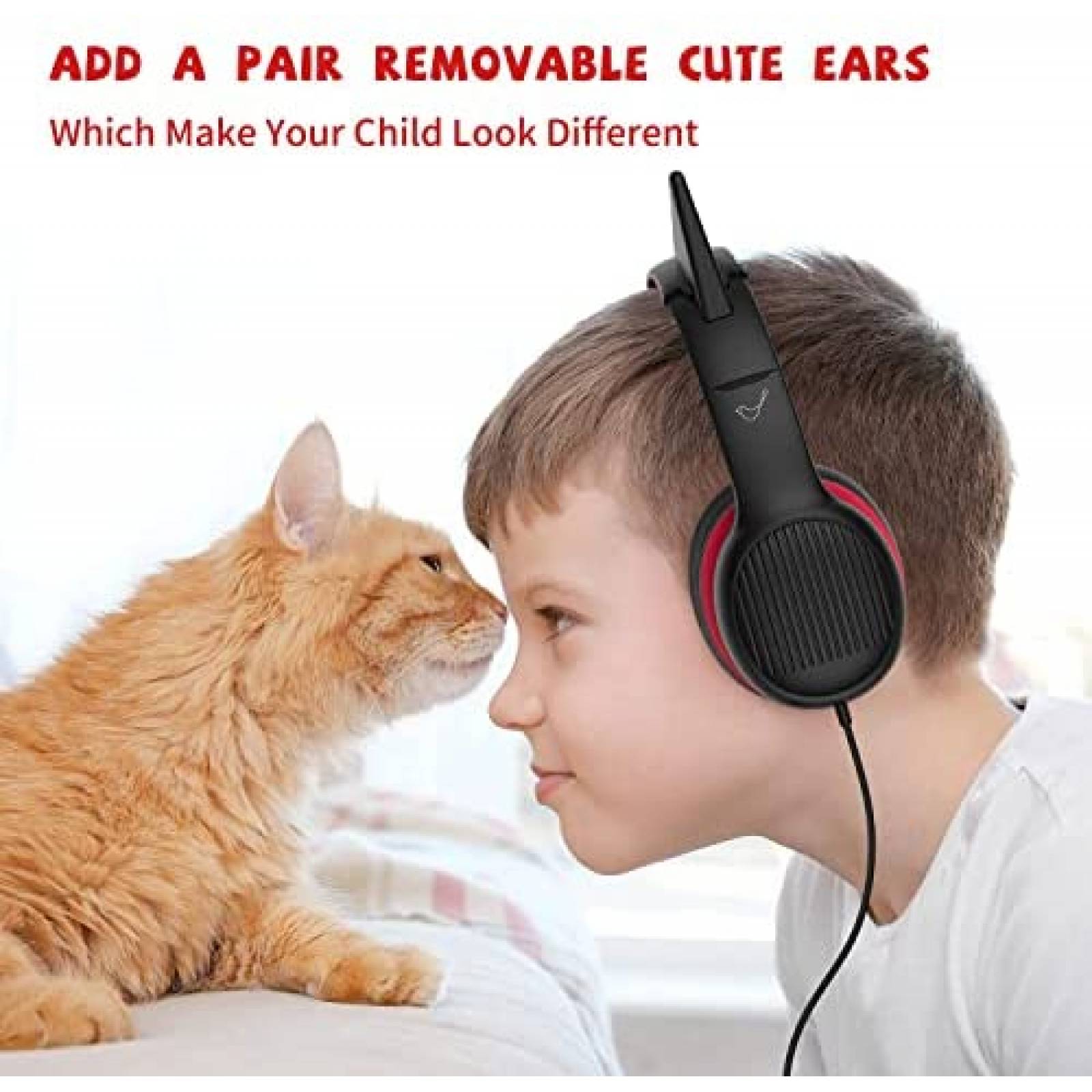 Audifonos para Nio Vinamass de 85dB Jack 3.5mm -Negro/Rojo