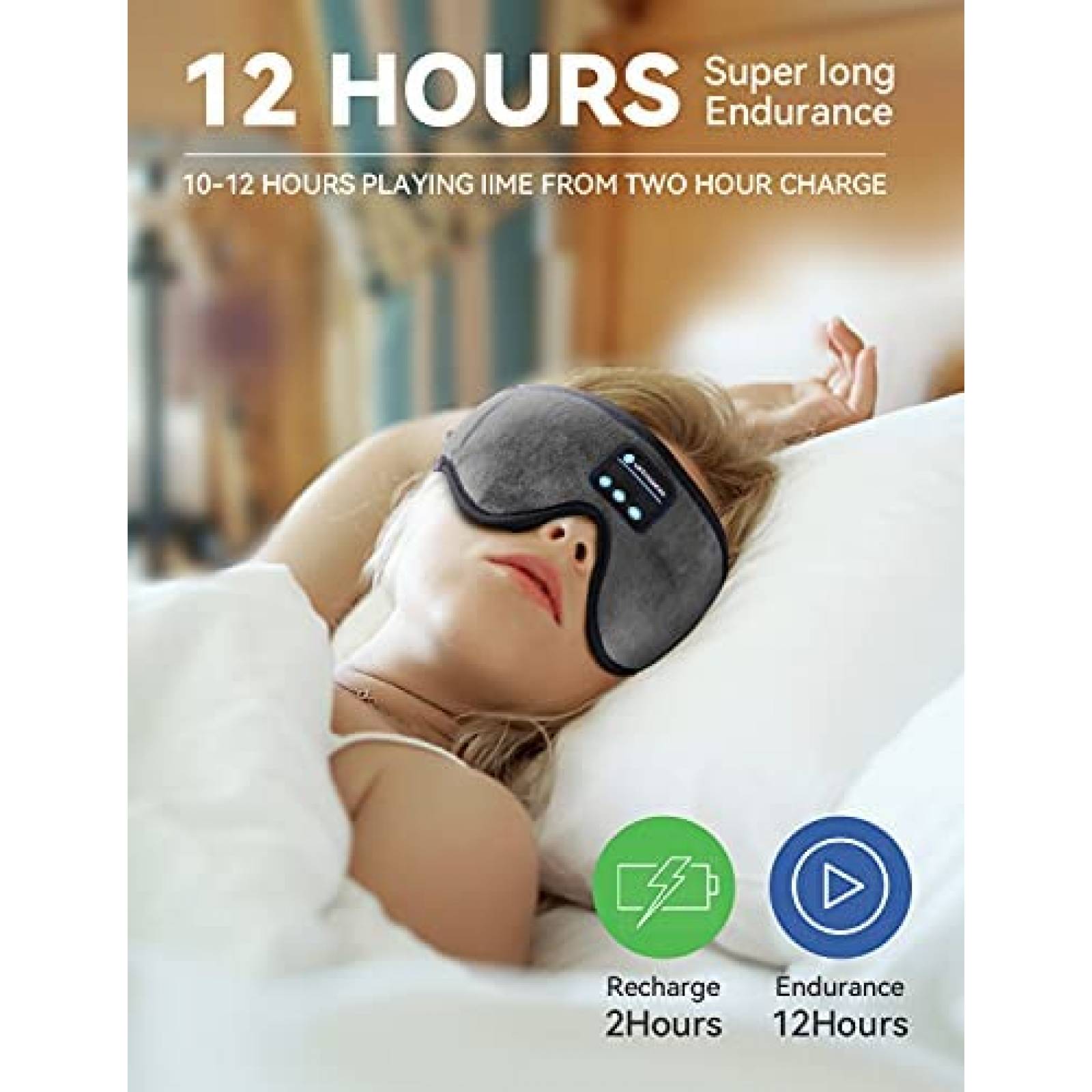 Gafas para Dormir WATOTGAFER con Bluetooth 5.0 -Gris