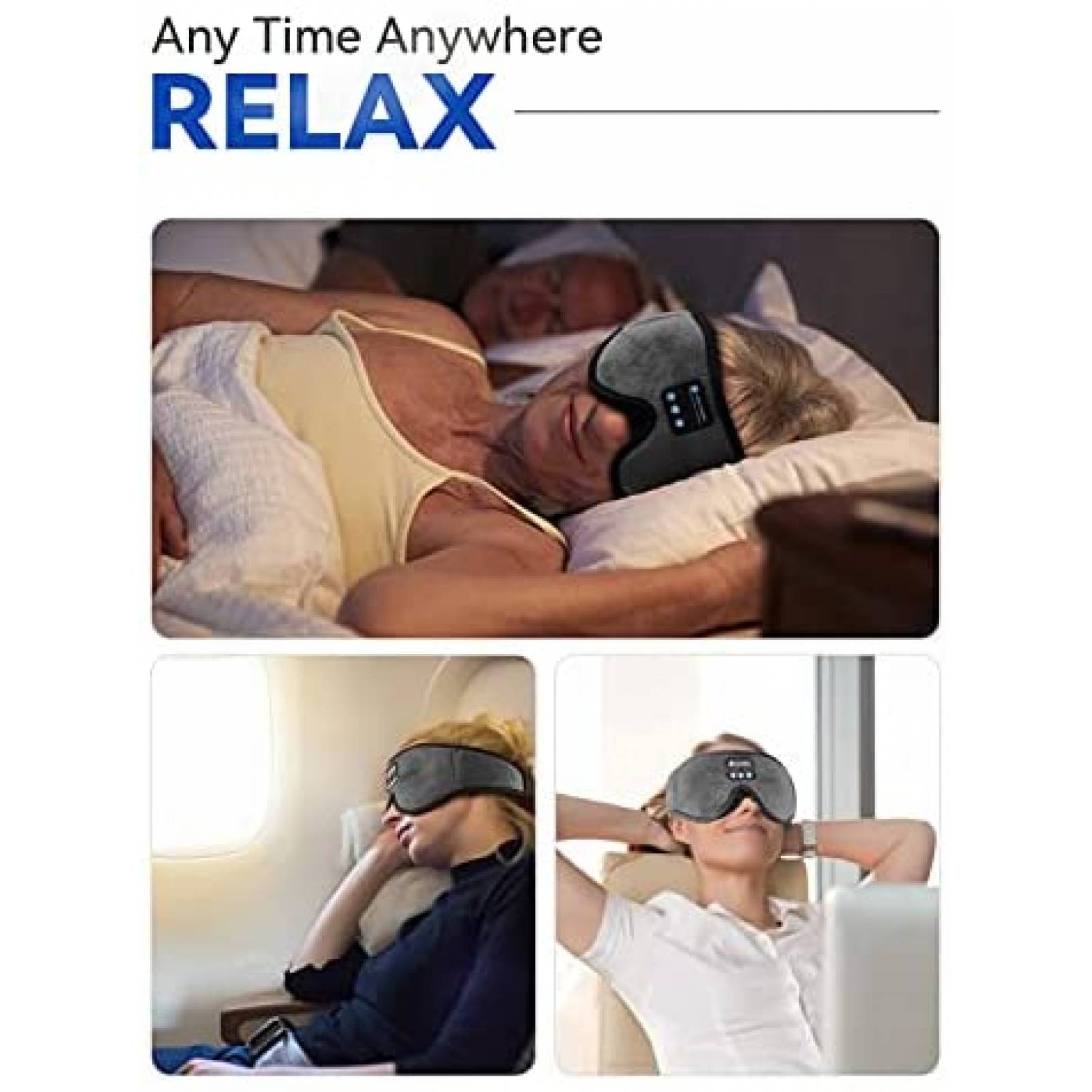 Gafas para Dormir WATOTGAFER con Bluetooth 5.0 -Gris