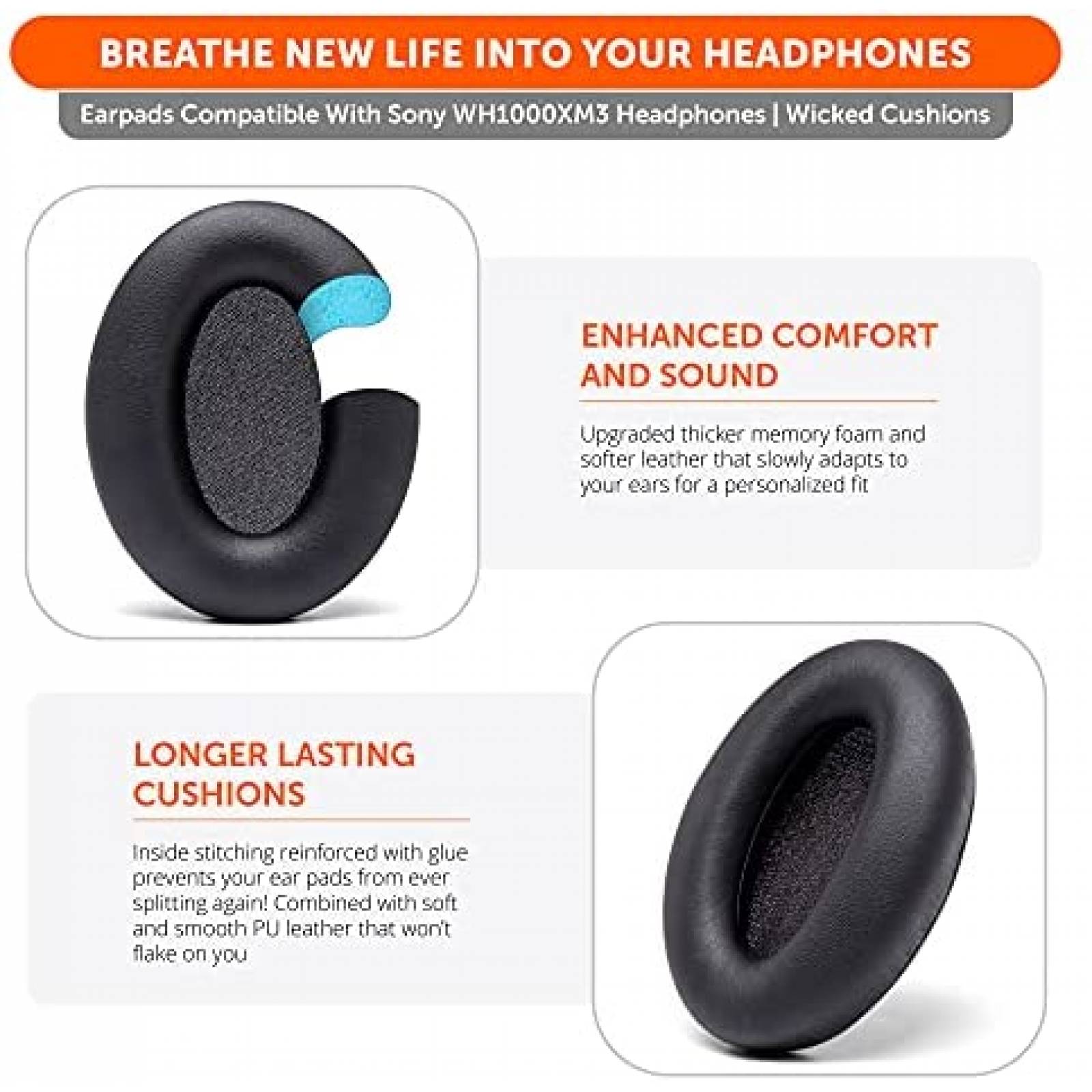 Almohadillas de Repuesto WC para Audifonos Sony WH-1000XM3