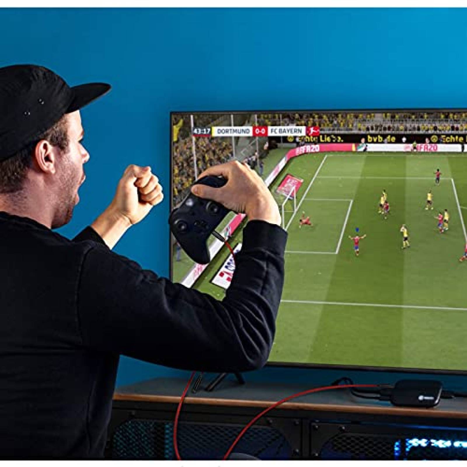 Cable aux macho a hembra Weishan HD60 S 6.6ft de nylon -Rojo