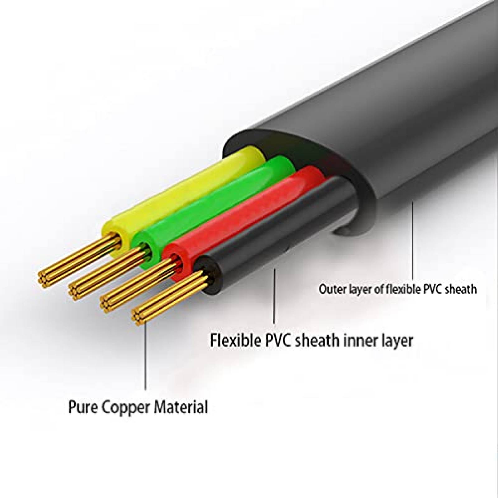 Cable Retractil WNXJSX 1.2ft de Conector RJ11 para Telefono