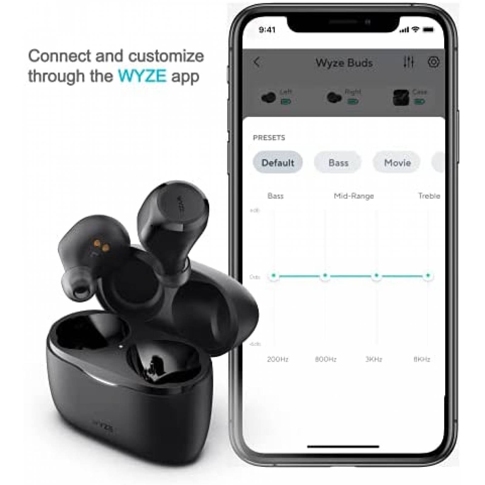 Audifonos inalambricos WYZE contra agua IPX7 -Negro