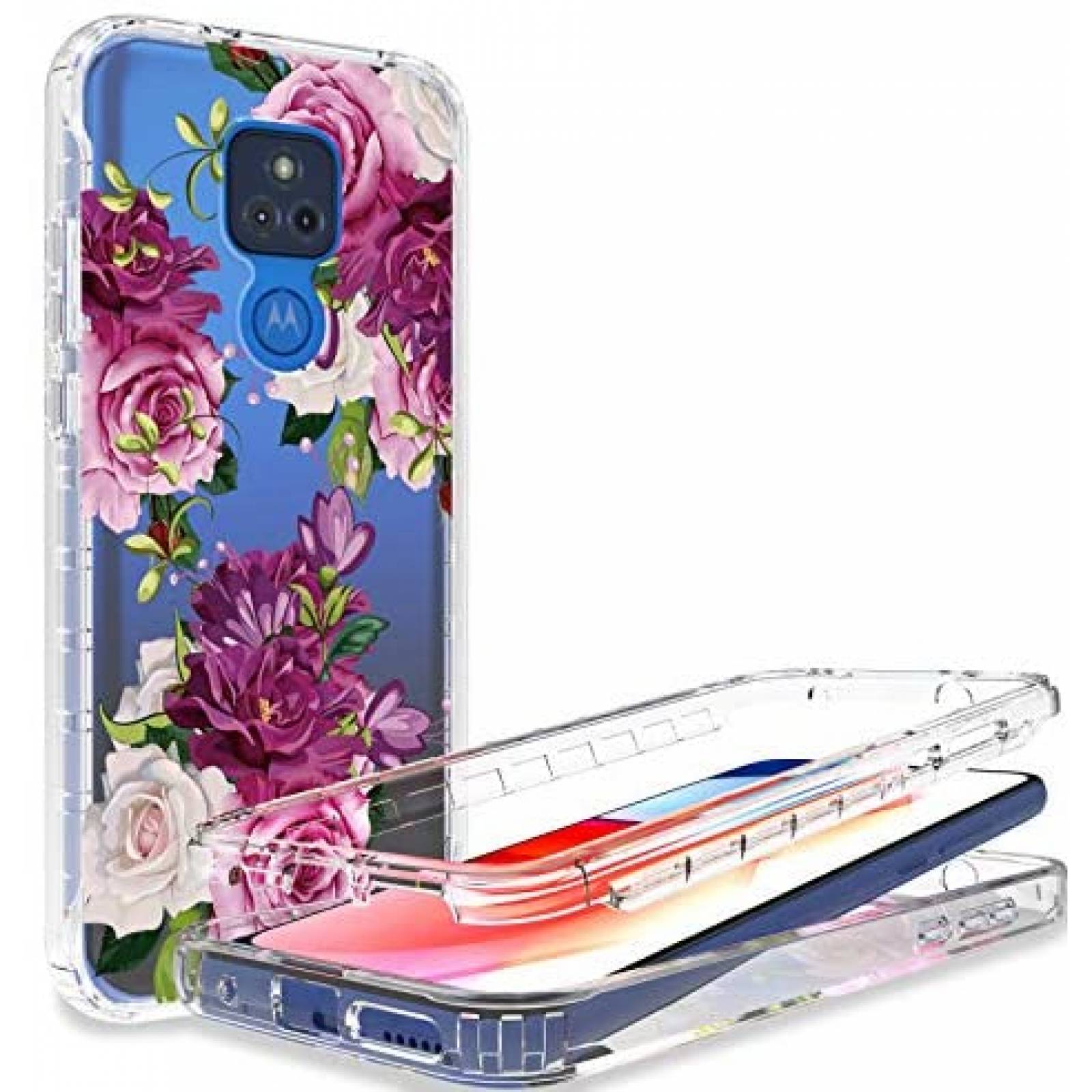 Funda AMPURSQ Compatible Con Moto G Play 2021+Protector