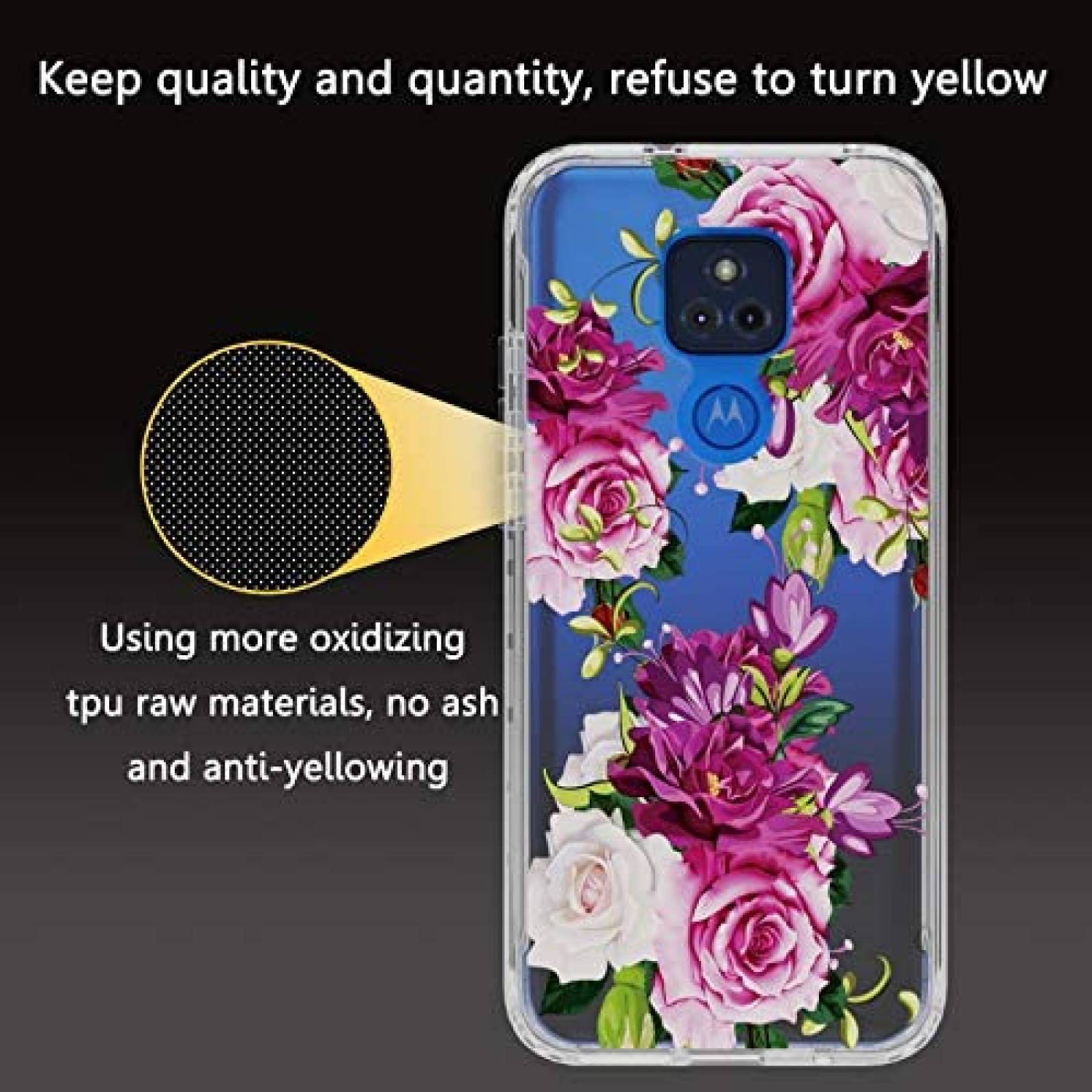 Funda AMPURSQ Compatible Con Moto G Play 2021+Protector