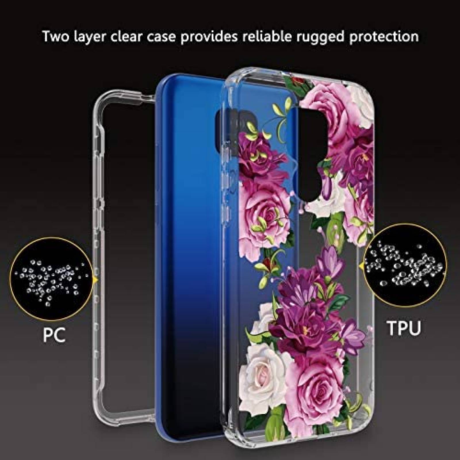 Funda AMPURSQ Compatible Con Moto G Play 2021+Protector