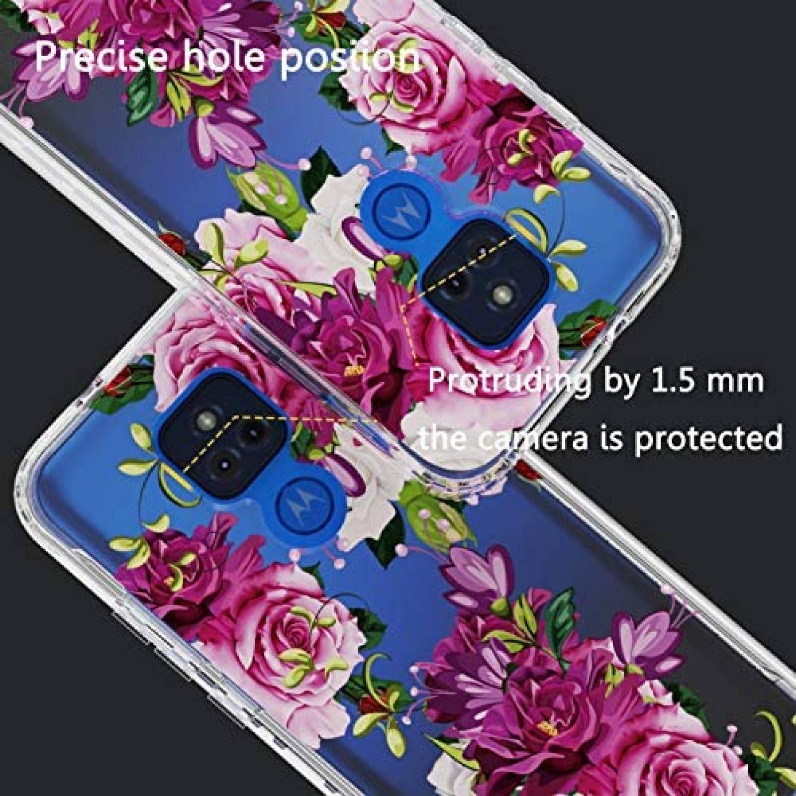Funda AMPURSQ Compatible Con Moto G Play 2021+Protector