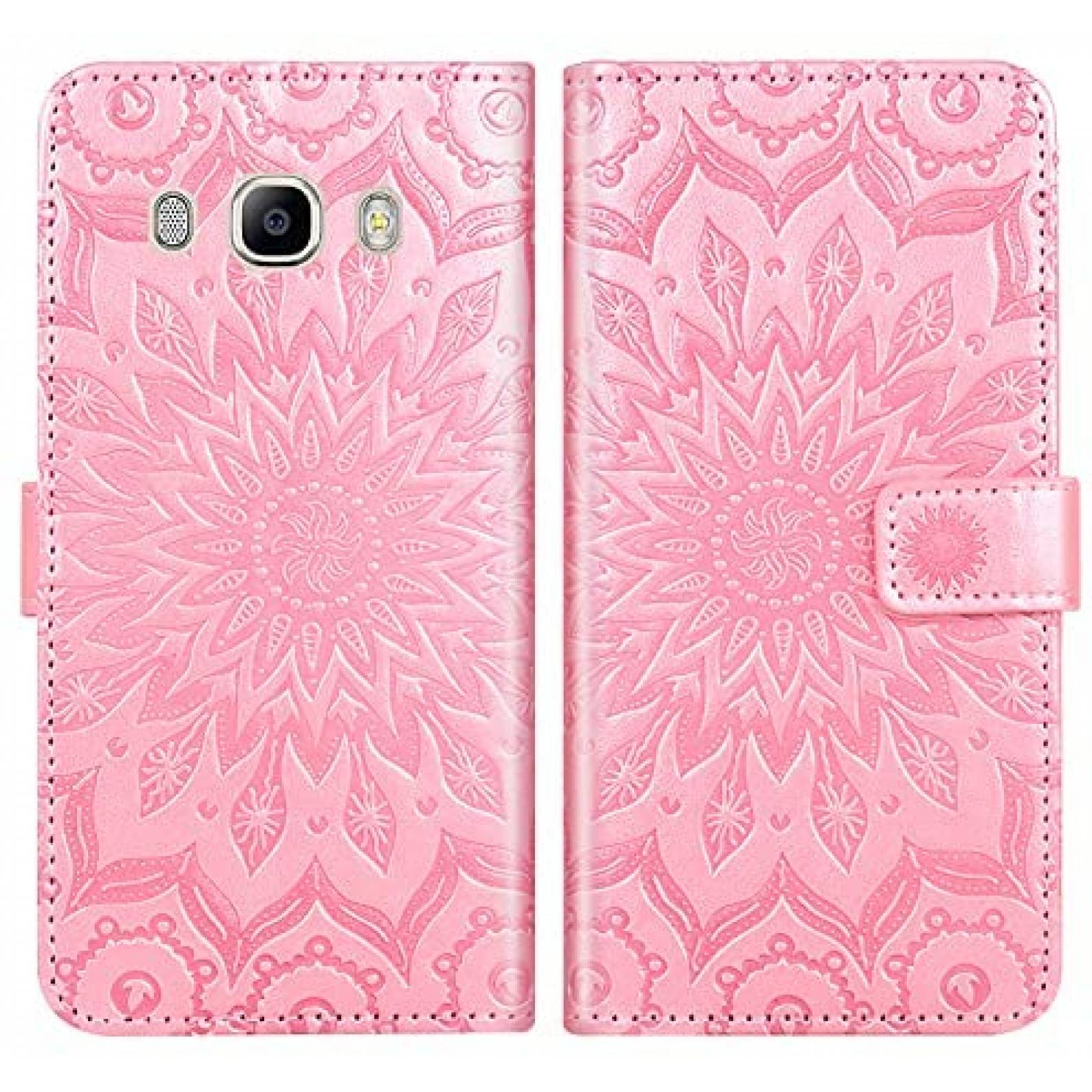 Funda Asuwish para Samsung Galaxy J7 tipo billetera -Rosa