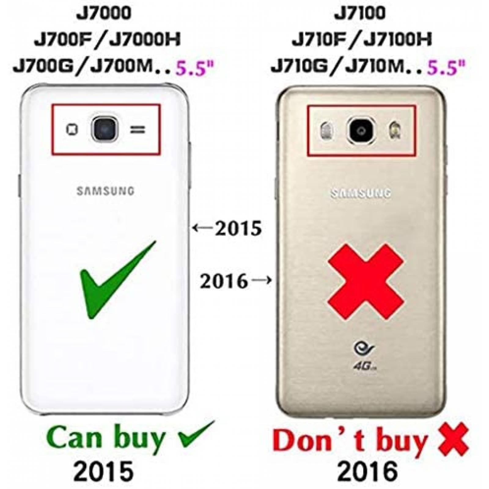 Funda Flip Asuwish SM-J700 para Samsung Galaxy J7 -Rosa