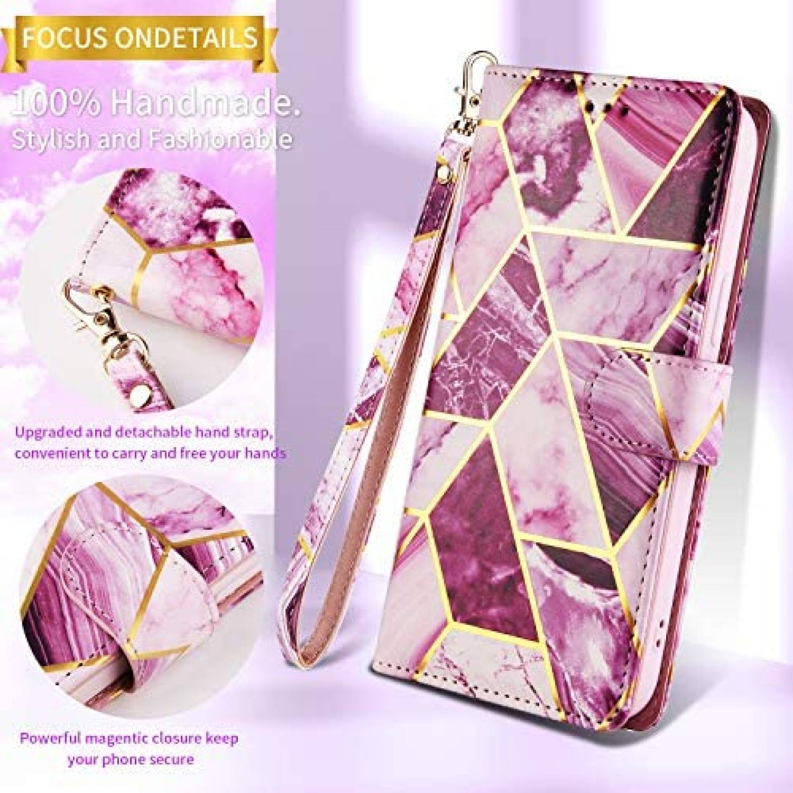 Funda con Tarjetero Asuwish para Samsung Galaxy A31 -Rosa